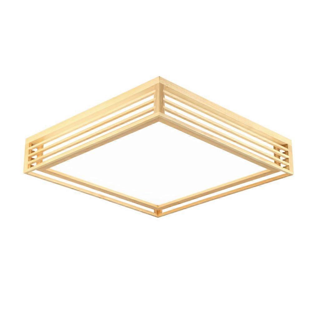 24W LED Ceiling Light Wooden Box Shape Flush Mount 55cm Dimmable Flat Panel Lighting White Neutral Warm