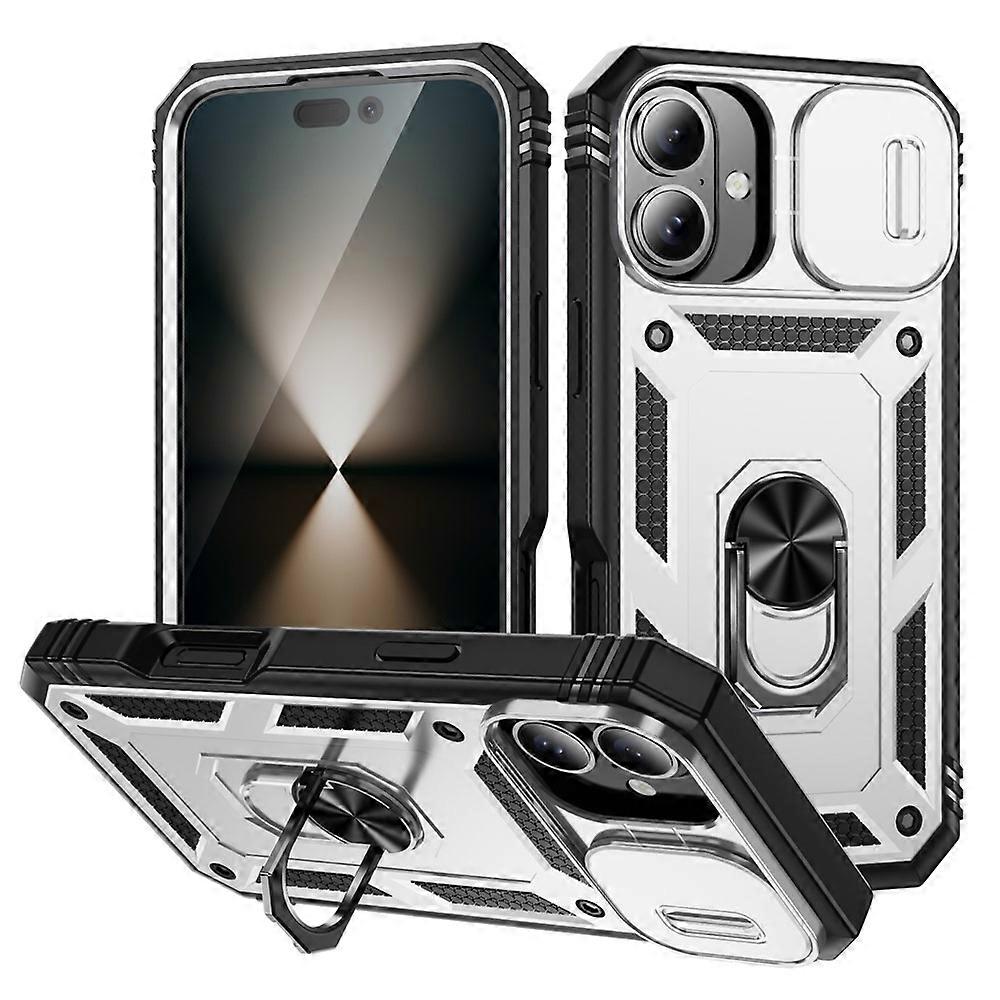 Compatible For iPhone 17 Case TPU + PC Slide Camshield Kickstand Phone Cover