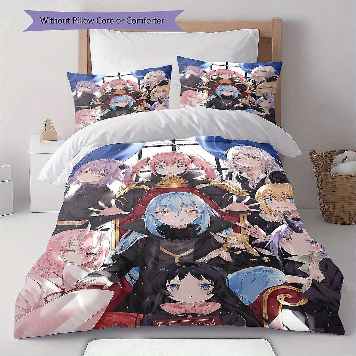 TE621 Den gången fick jag reinkarnerad som en slem mönster sängkläder täcke överdrag set örngott mjukt hem sovrum dekoration sängkläder jul