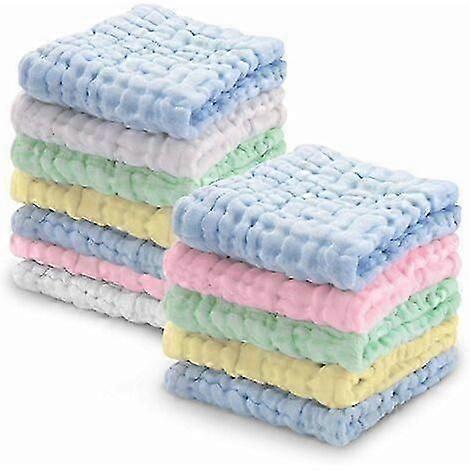 Set of 12 cotton baby towels.
