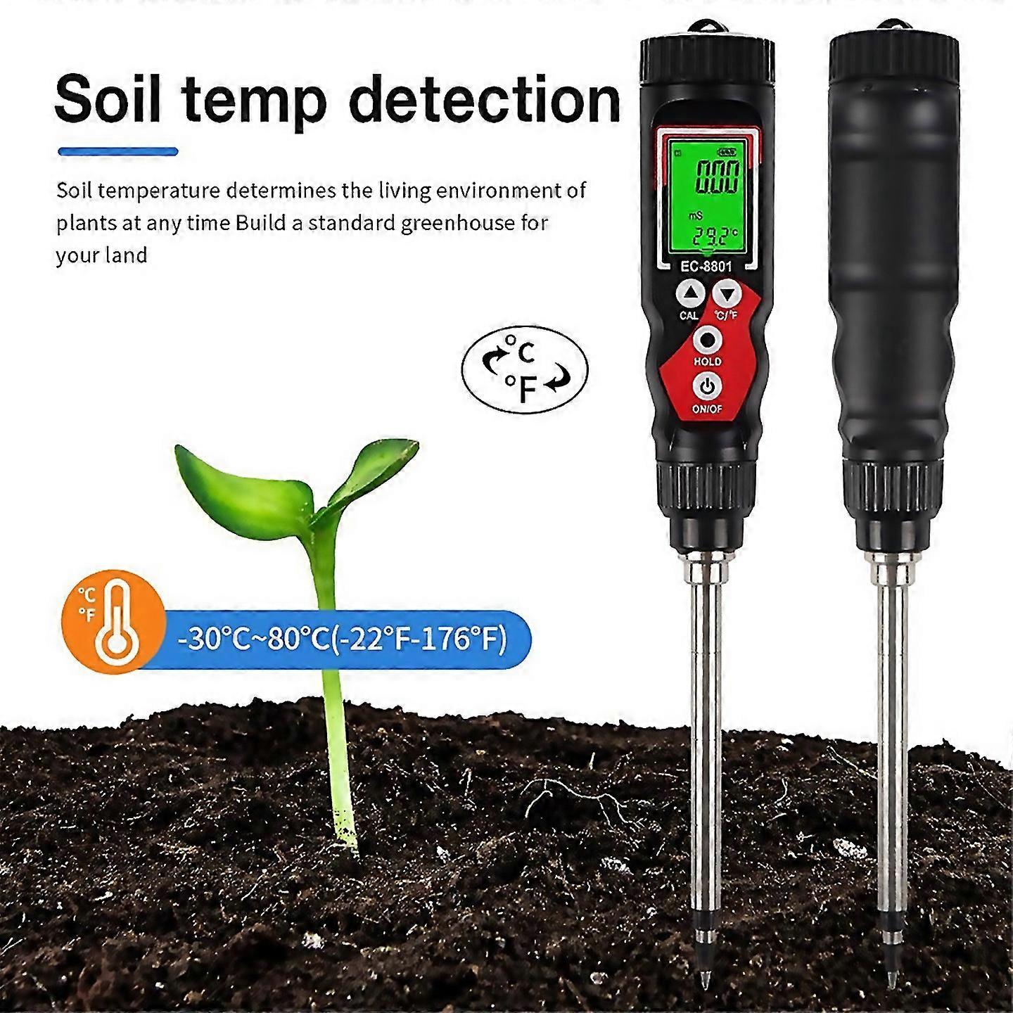 For Ec Temperature Soil Tester Electrical Conductivity Soil Meter