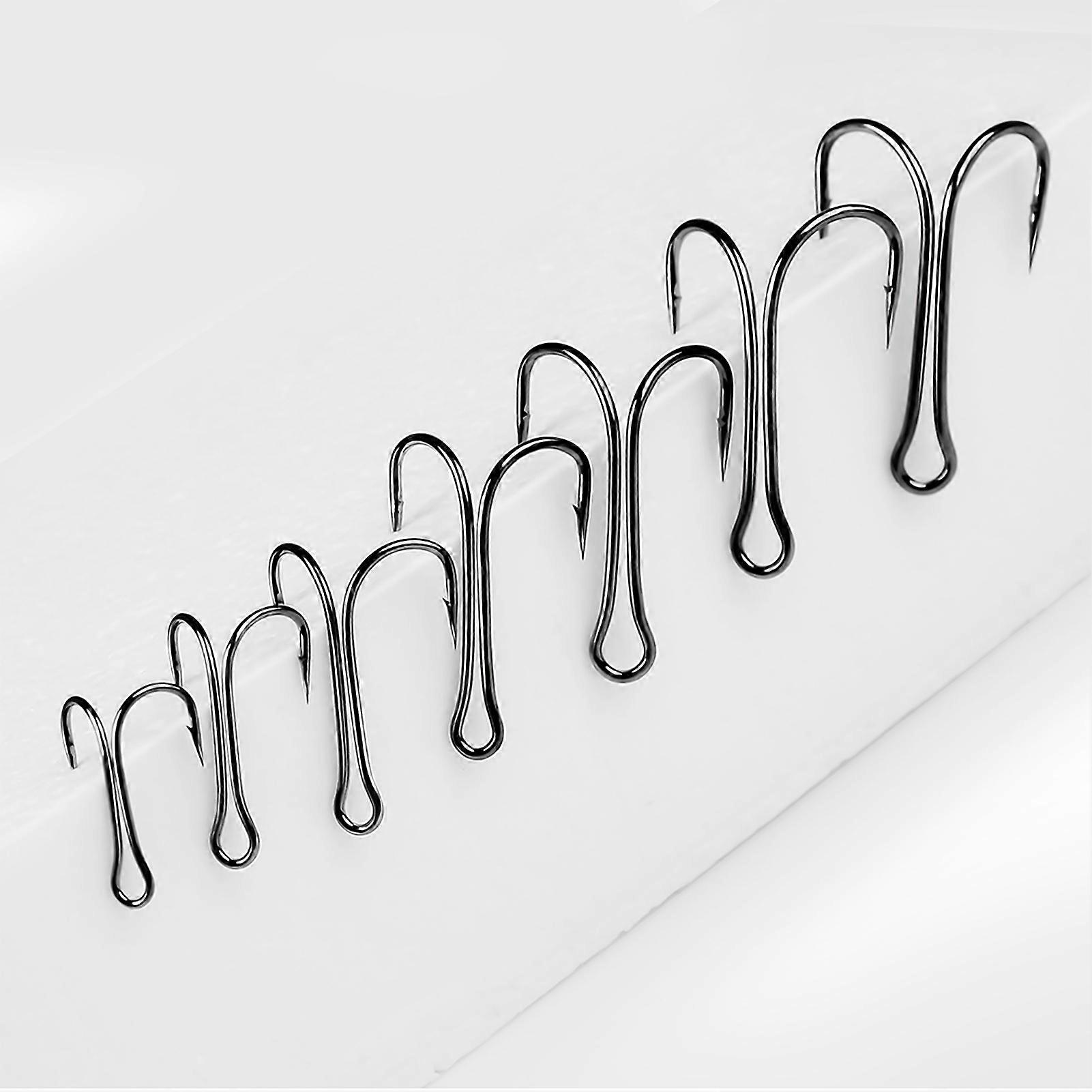 50 PCS Fishing Hook Long Shank Double Hook Fishing Double Hook Kit Frog Fishing Hook Double Hook for Saltwater Freshwater