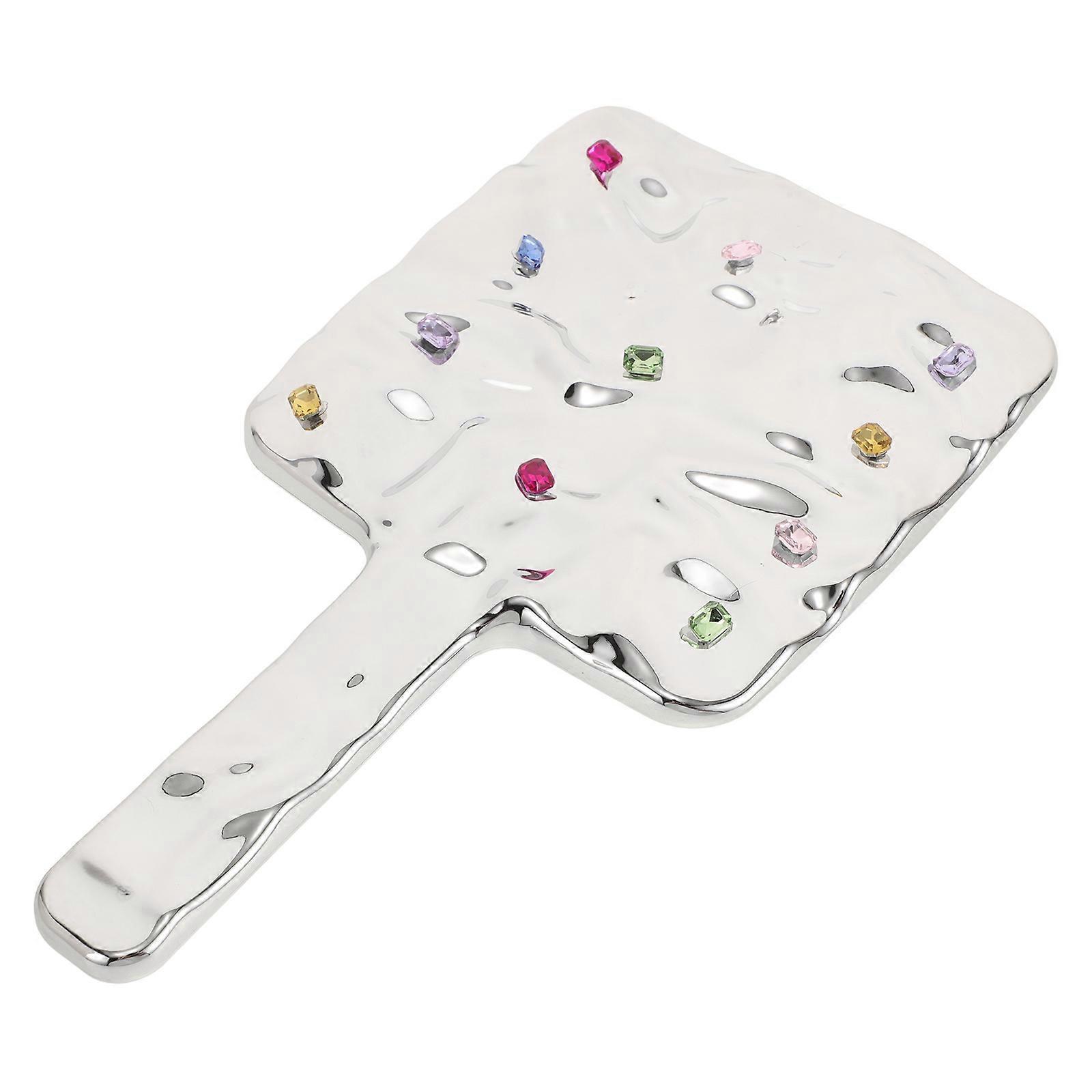 Silver Handheld Mirror with Handle for Makeup 5Pcs Cute Vintage Style Mirrors
