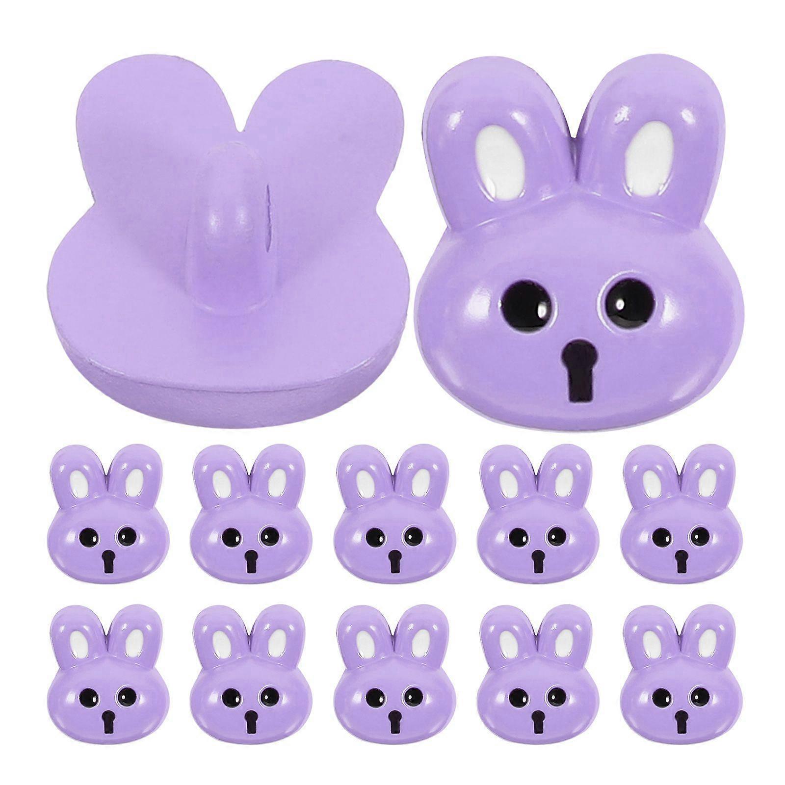 12pcs Sewing Resin Buttons Easter Themed Buttons Small Rabbit Buttons Resin Diy Buttons for Crafts