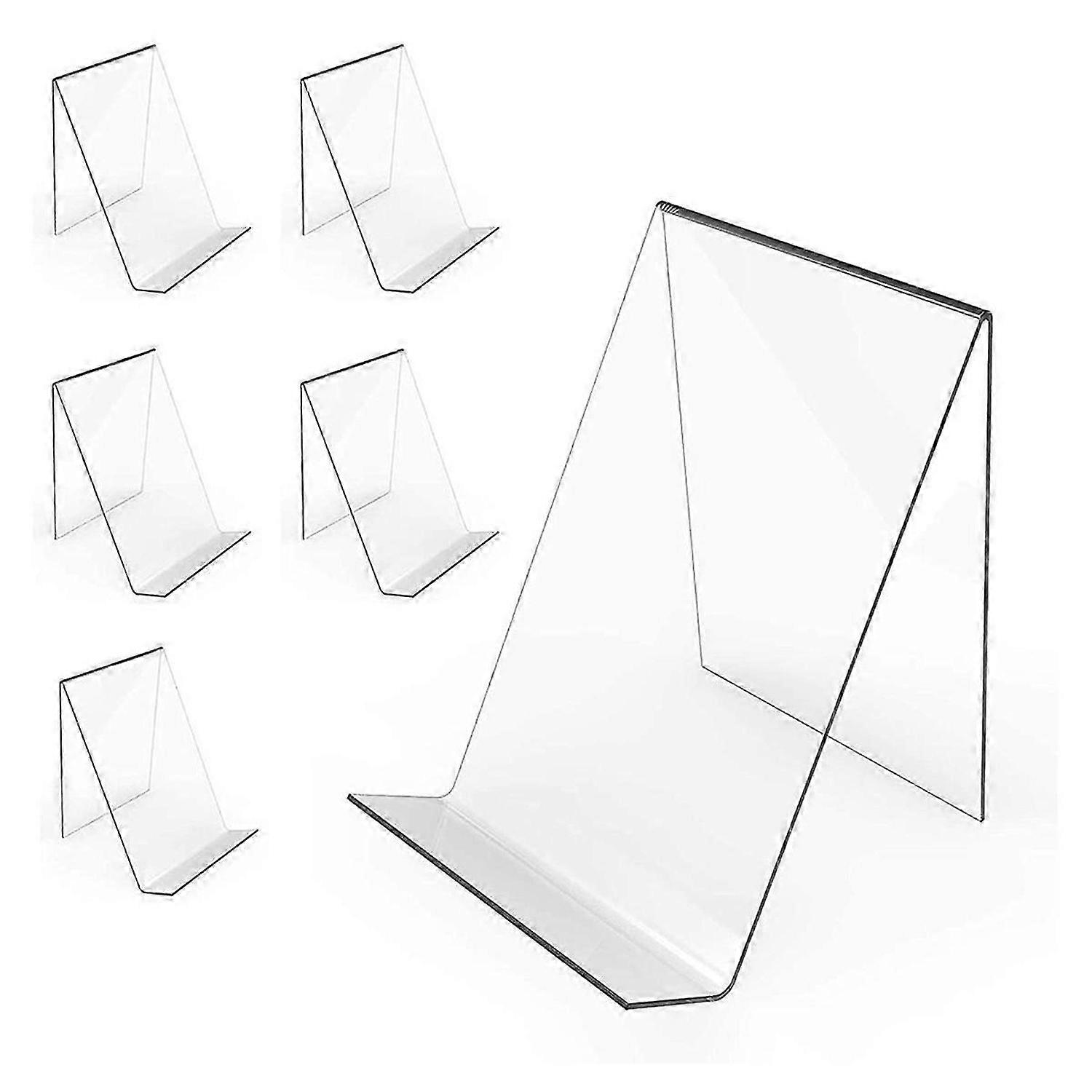 6 Pack Acrylic Book Stand, Clear Book Display Easel, Acrylic Book Stand Holder for Displaying Comic