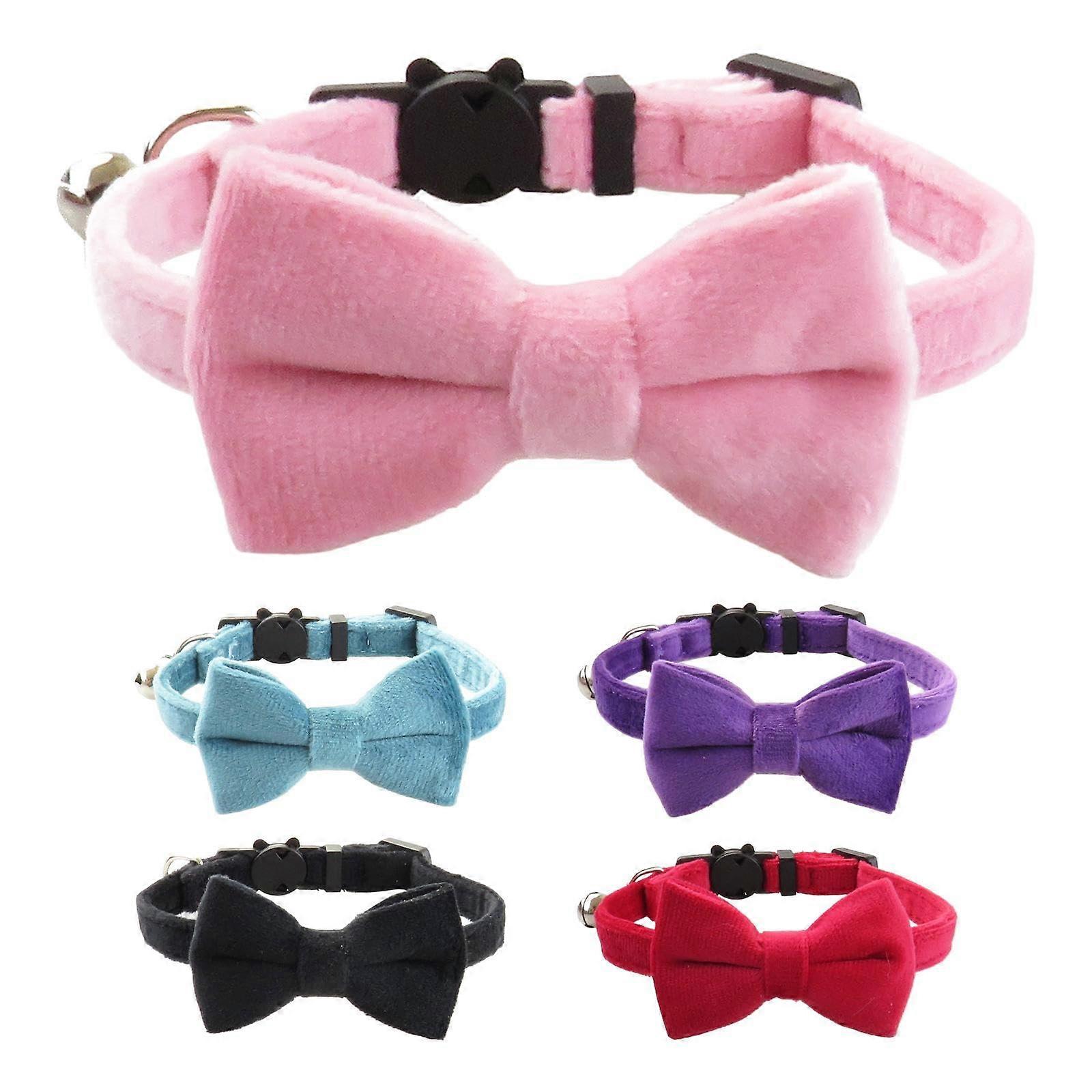 Pet Dog Bowtie Collar With Ringing Bell Adjustable Size For Small Medium Large Dogs Bow Tie Style For Wedding Walks