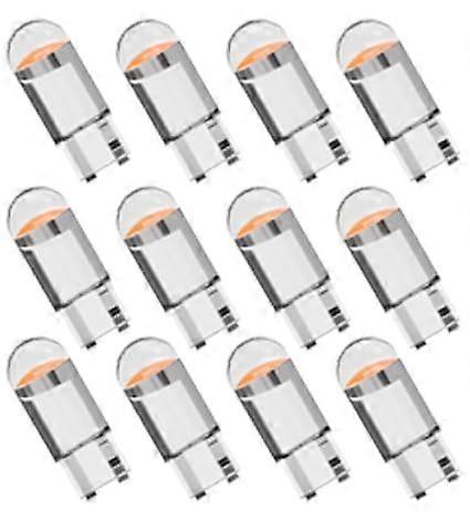 12 Pcs T10 12V W5W COB LED Bulbs Red, Car Sidelight Dome Map Door Side Light Replacement for Trunk Tail Light