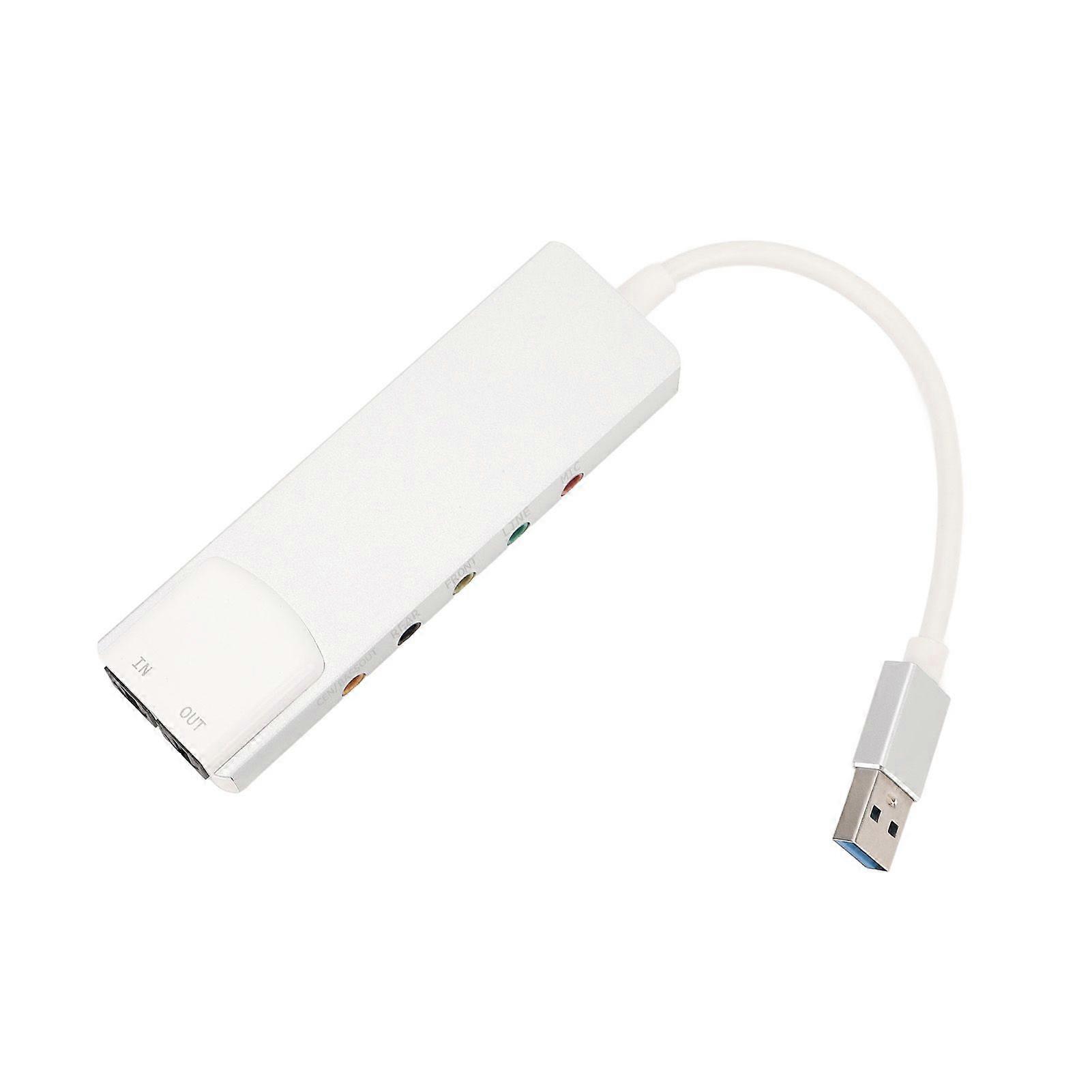 USB Sound Card Supports 5.1 7.1 Channels Rich Interfaces Plug and Play External USB Sound Adapter for Laptop PC
