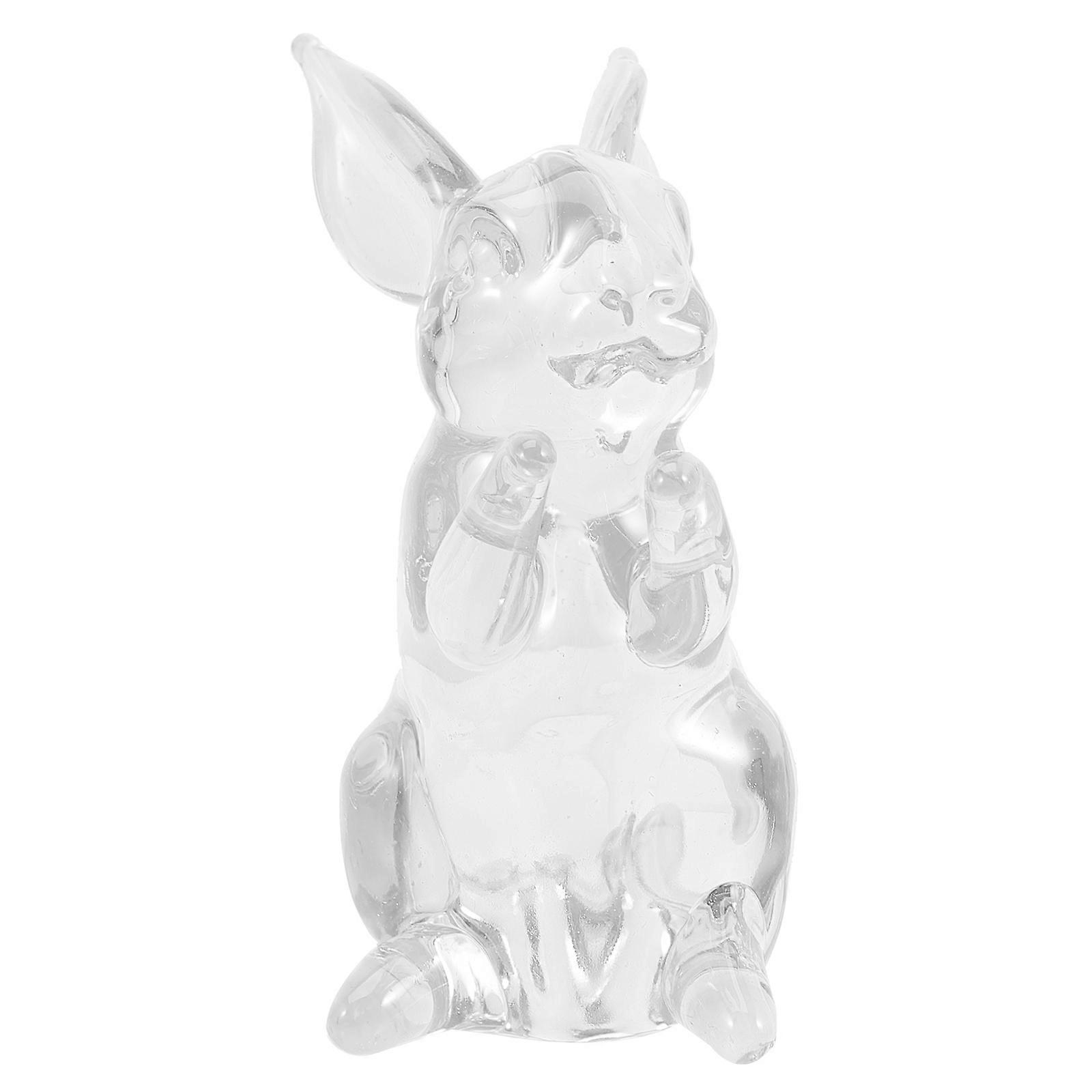Standing Statue for Decor 4Pcs Transparent Bunny Figurine Set