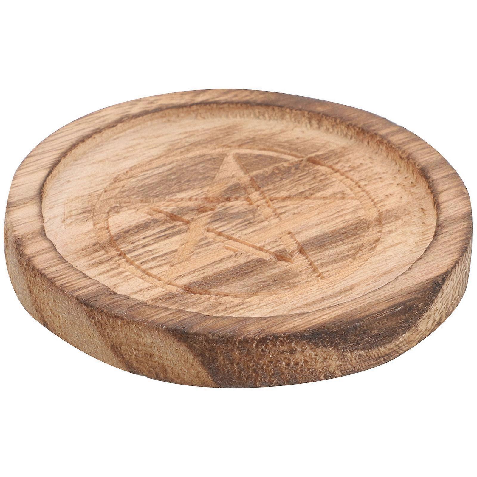 Rustic Wood Candle Holder for Decorative Use 2Pcs Pentacle Table Stand
