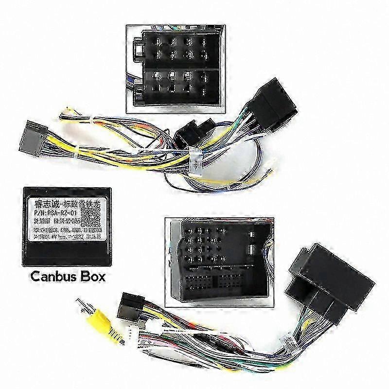 Universal Car Radio Dashboard Panel Frame Power Cord Canbus Video Cable Wires for 2004-2013 Vehicles