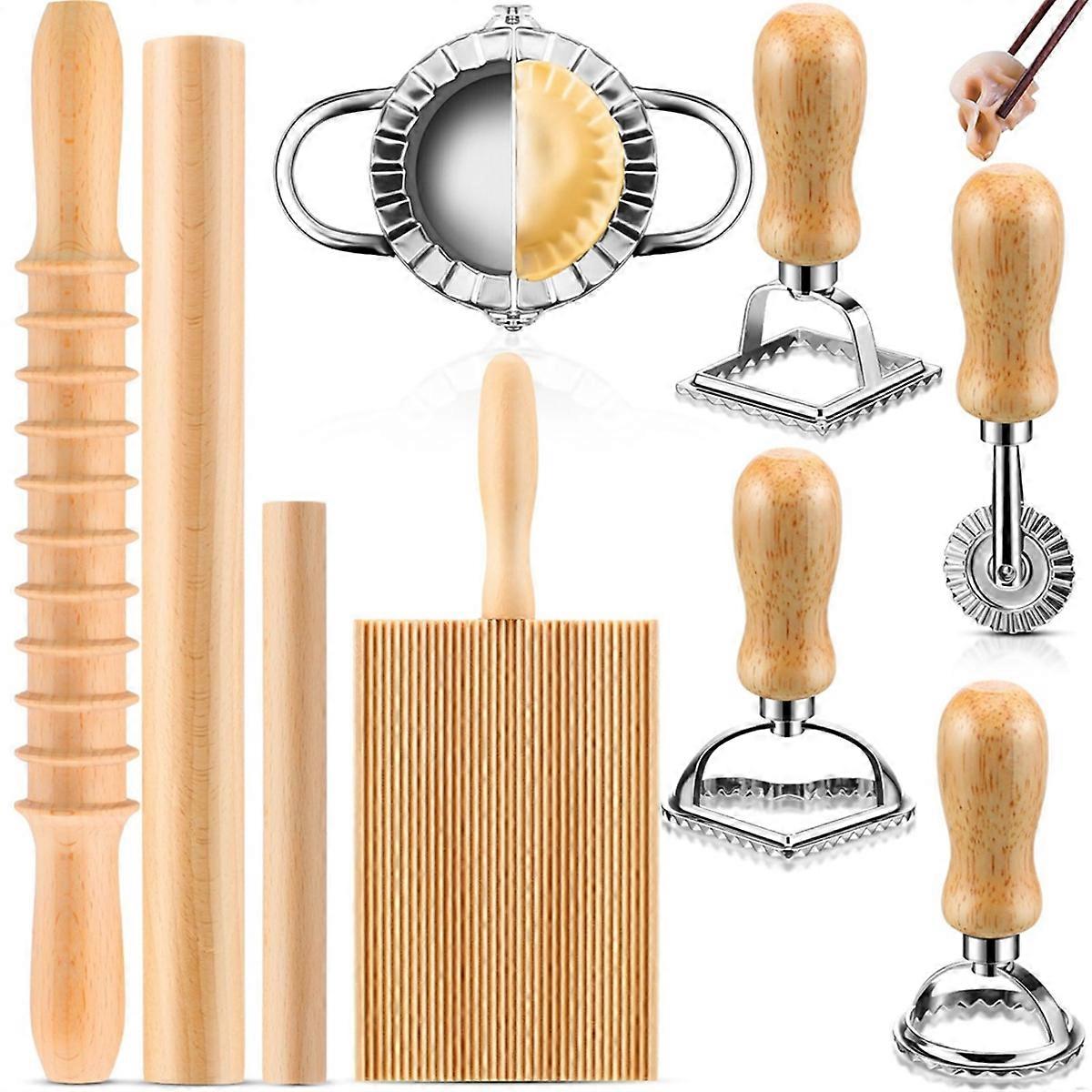 9 Pcs Pasta Making Tools Kit - Gnocchi Board
