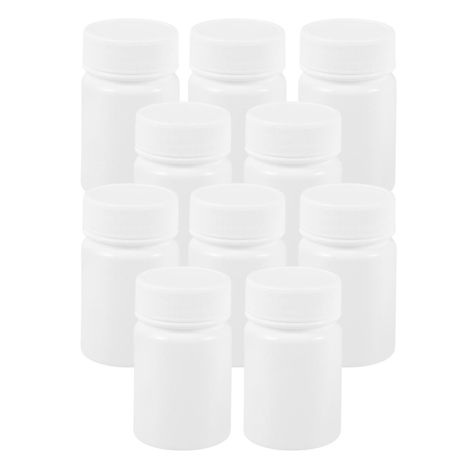 Plastic Sample Bottle Medicine Organizer with Cap 10Pcs for Storage