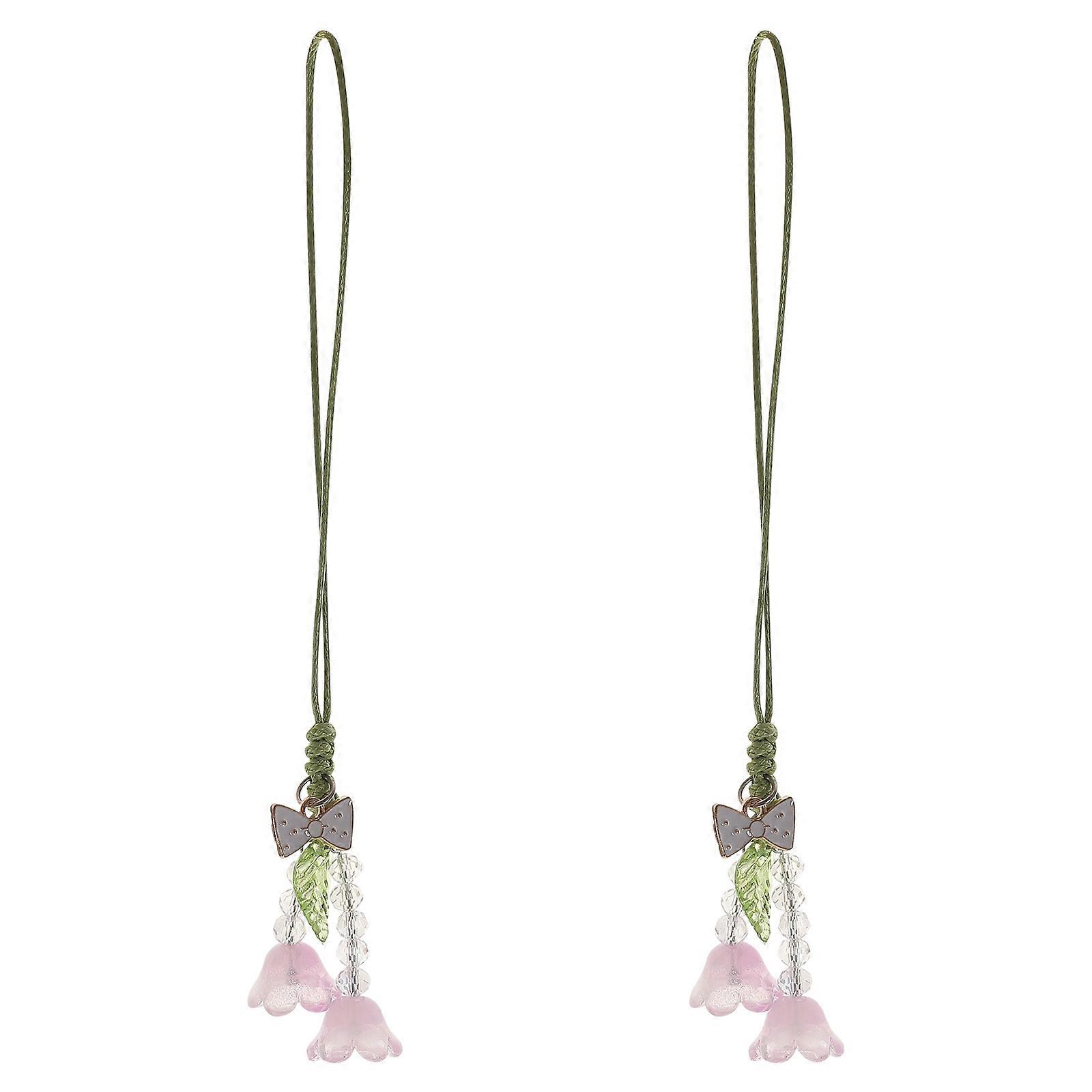Elegant Lanyard String Flower Phone Strap Accessory For Festivals 6Pcs