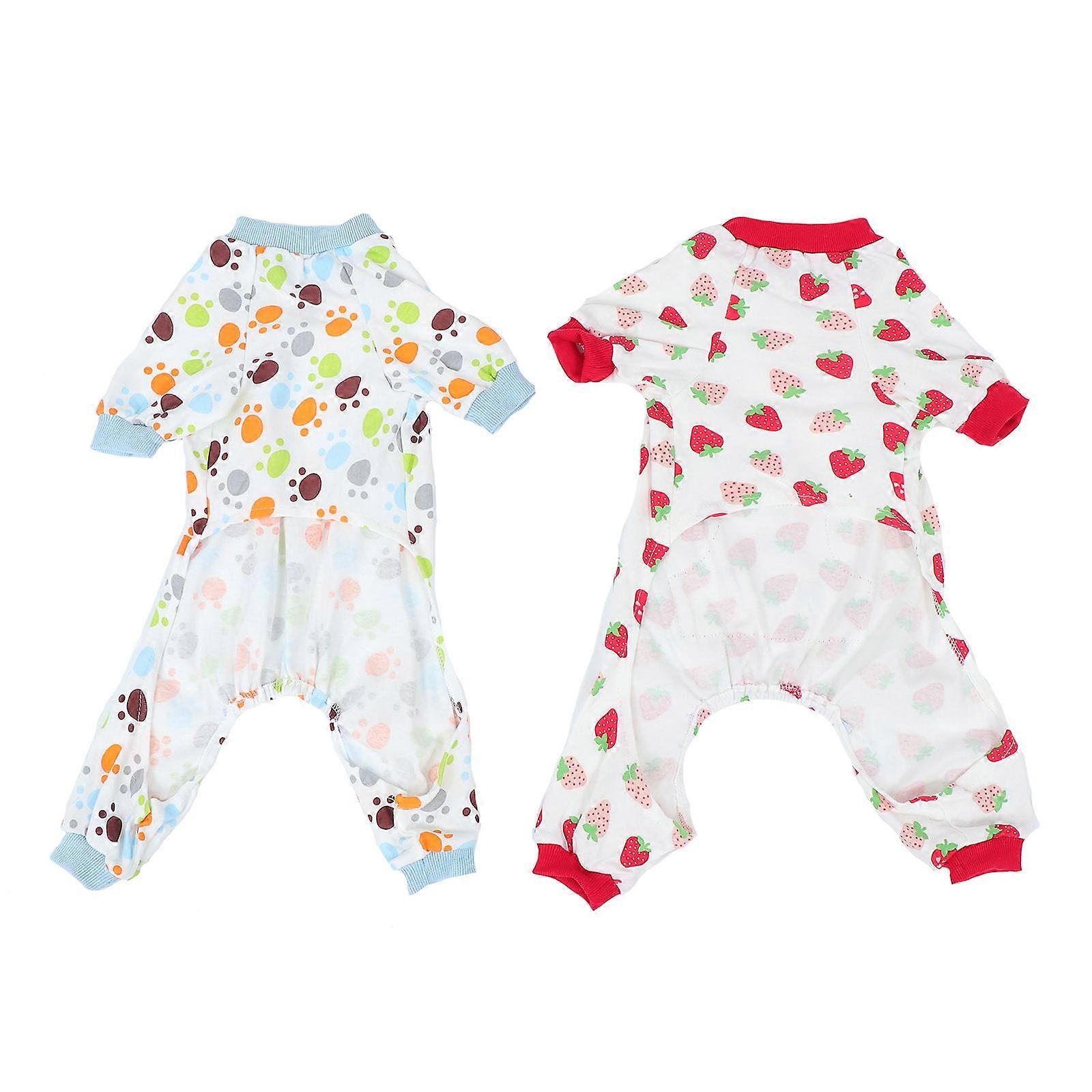 Adorable Puppy Rompers 2Pcs For Pets Daily Life Assorted Color Cotton Jumpsuits For Comfort