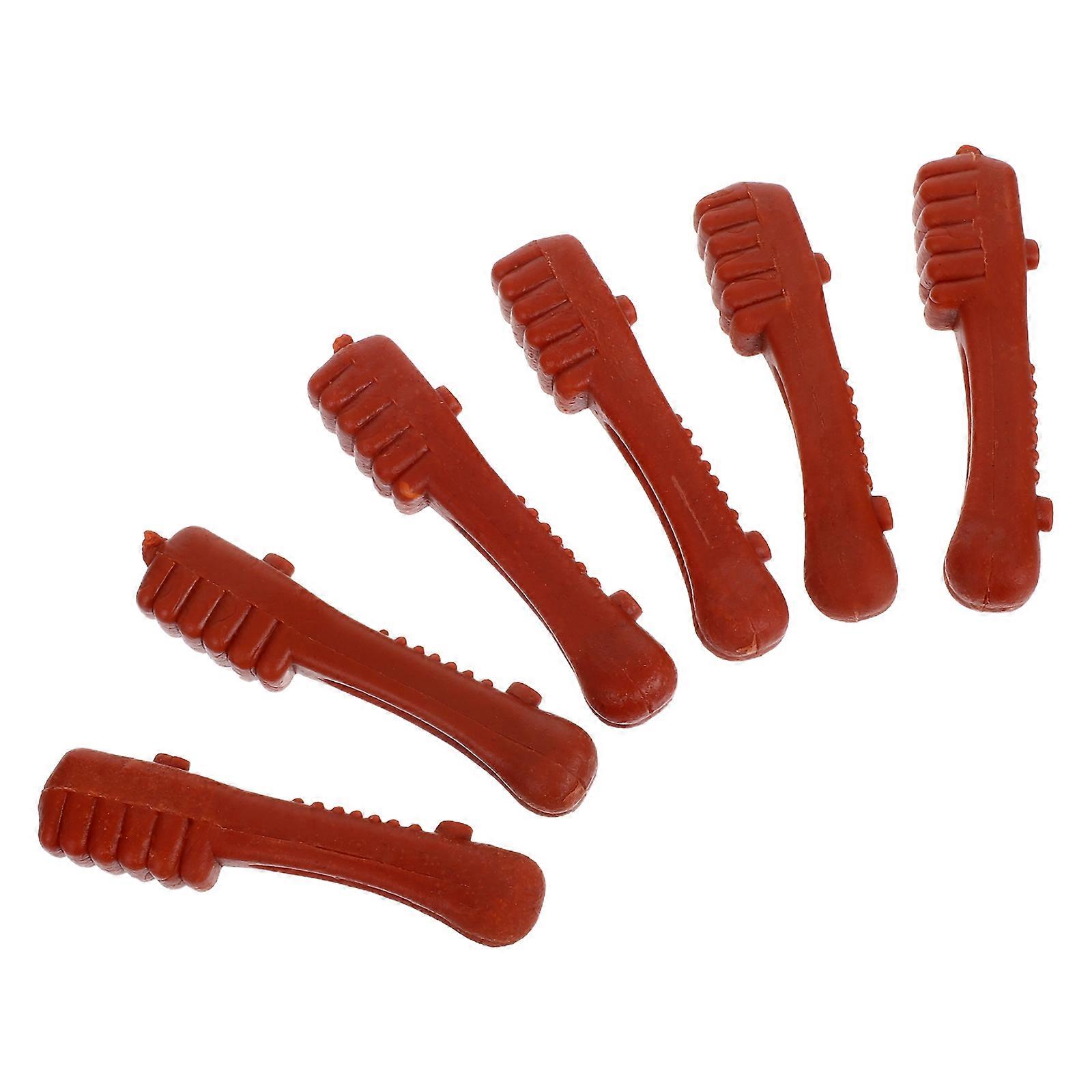 Dog Toothbrush Chew Toy Brown 18Pcs Textured Bones for Large Dog Training