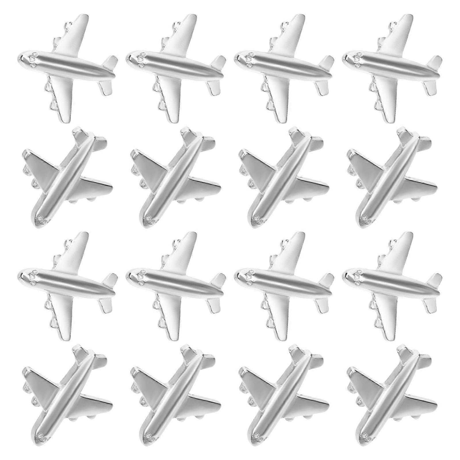60 Pcs Silver Airplane Pushpins For Photo Wall Party Use Decorative Tacks