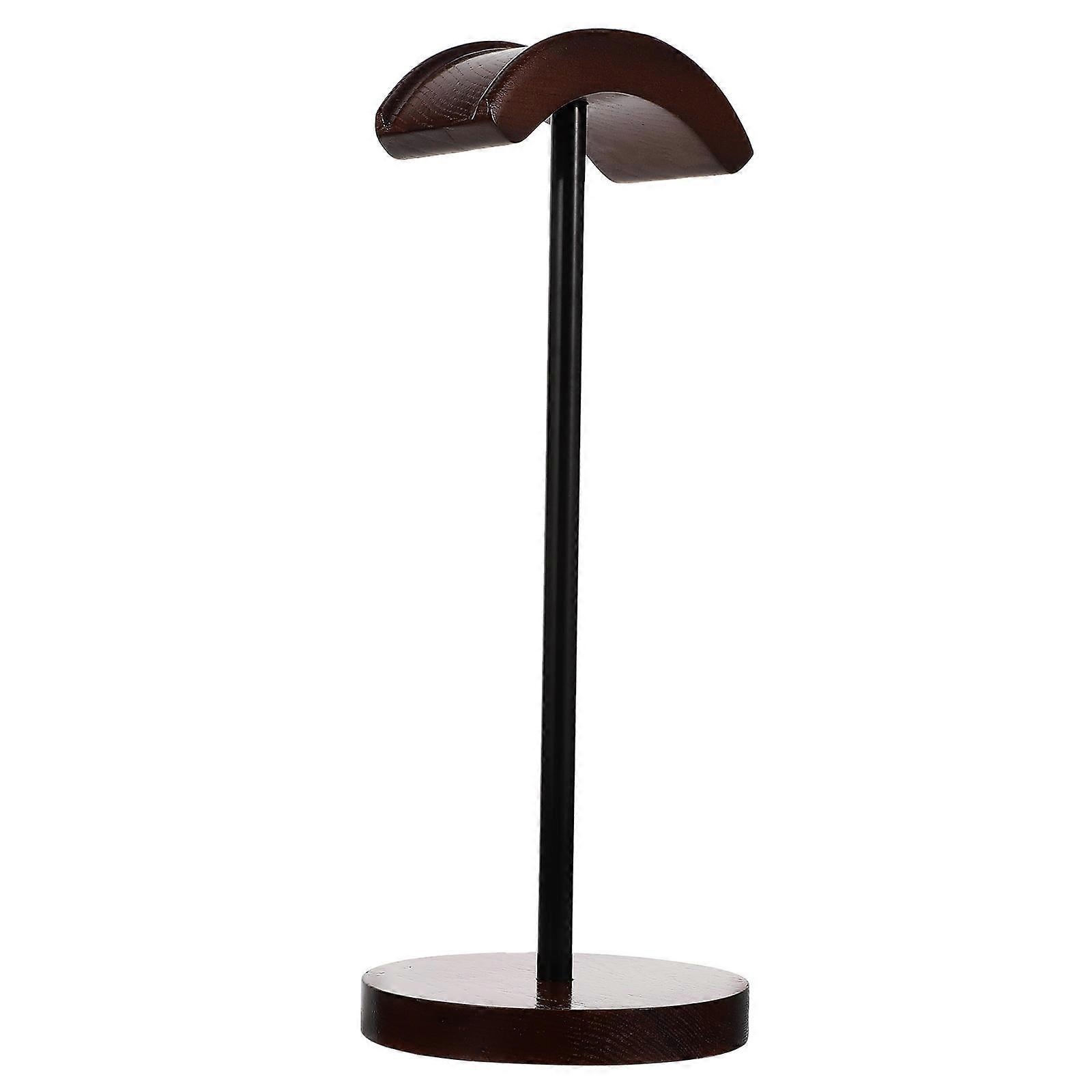Wood Headphone Holder Stand Practical Design Headphone Stand For Desk Coffee Color 1Pcs