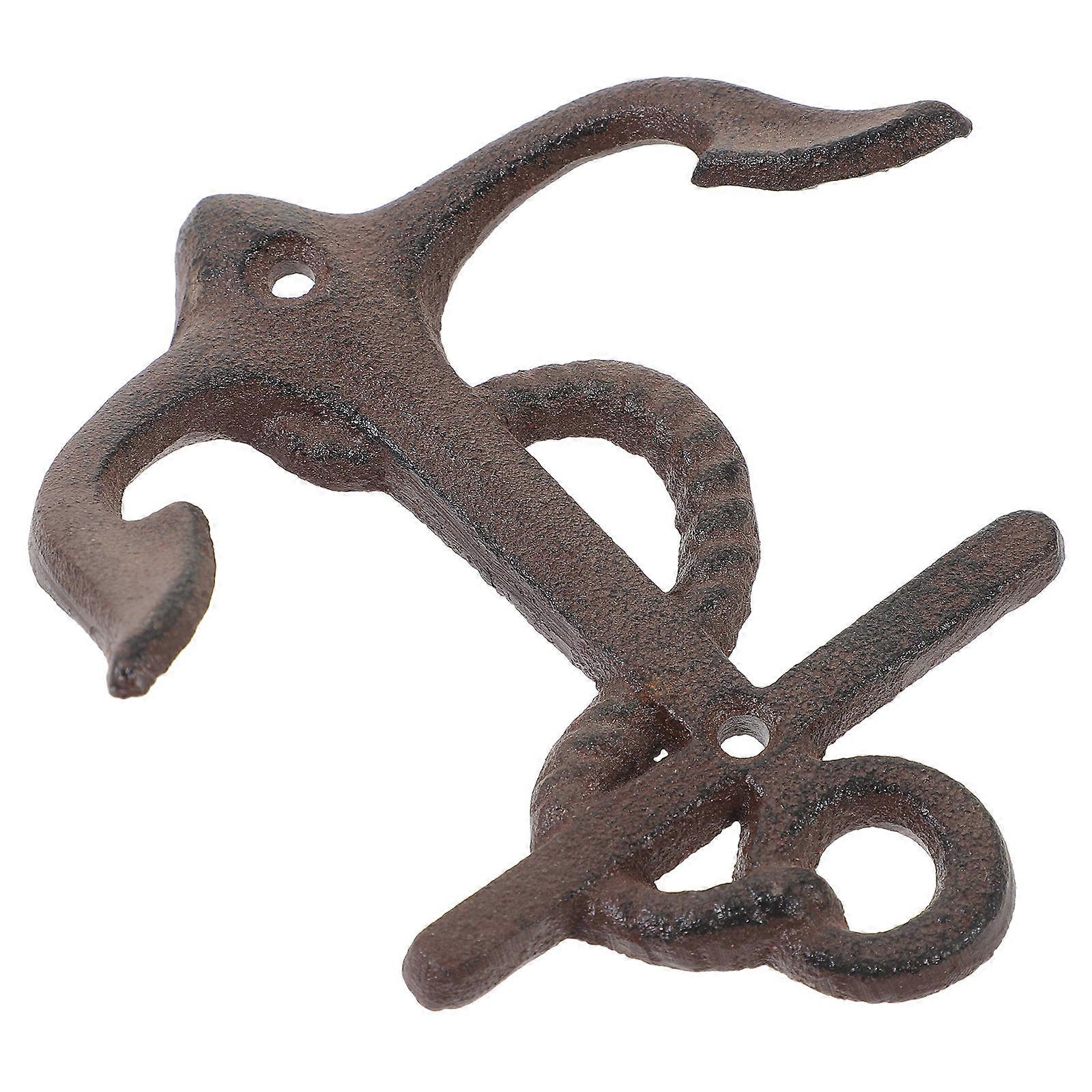 Rustic Cast Iron Nautical Wall Hook Set 5Pcs Ideal For Homeowners And Decorators In Coffee Color