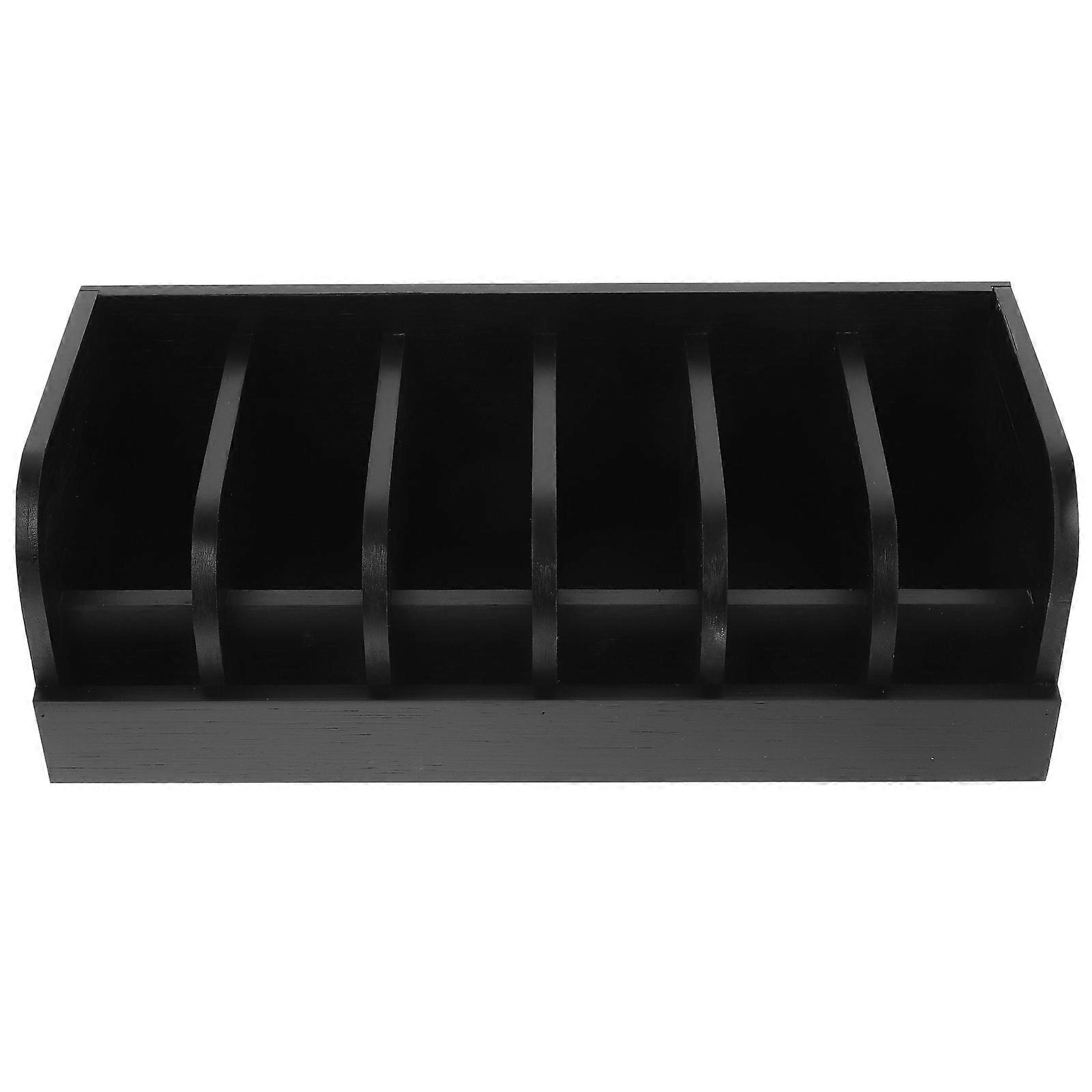 Bamboo Belt Holder Box for Storage with 2Pcs 6-Compartment Display Case