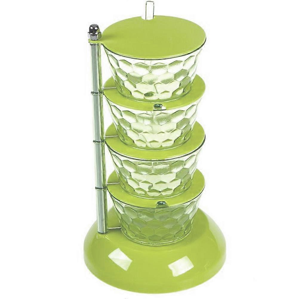 Spice Rack 3Pcs Seasoning Organizer Multi-Layer Kitchen Accessory For Chefs 22X13Cm Light Green Design