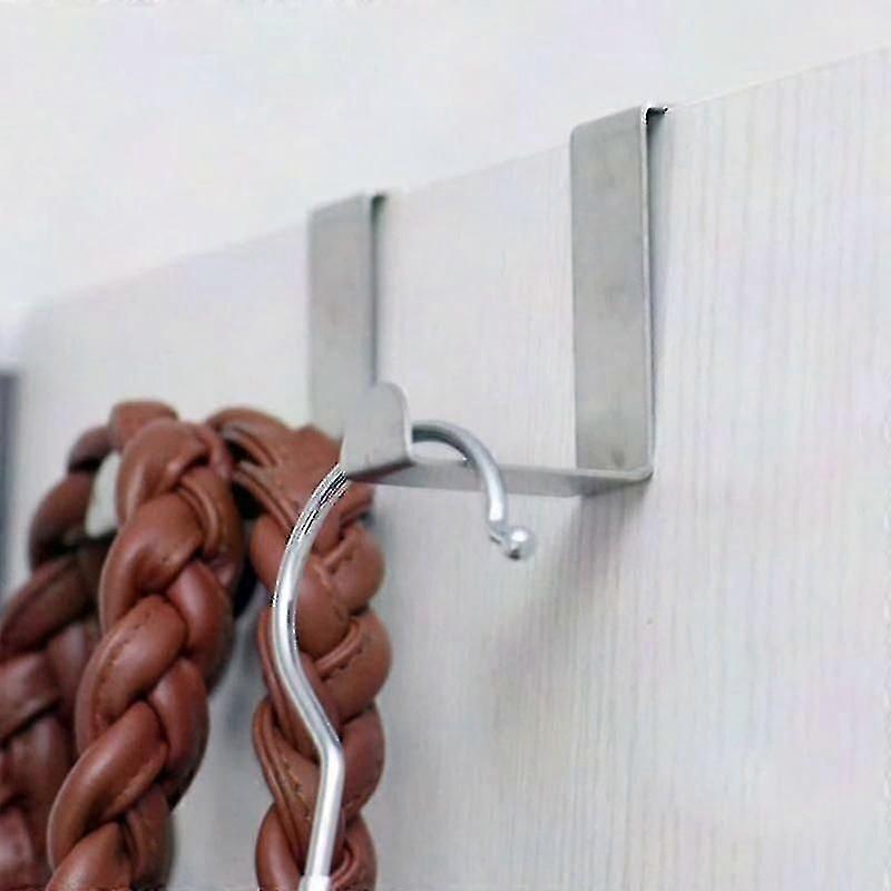 10-Pack Minimalist Stainless Steel Over-Door Hooks - No-Tool Storage For Kitchen, Office & Closet - View #6