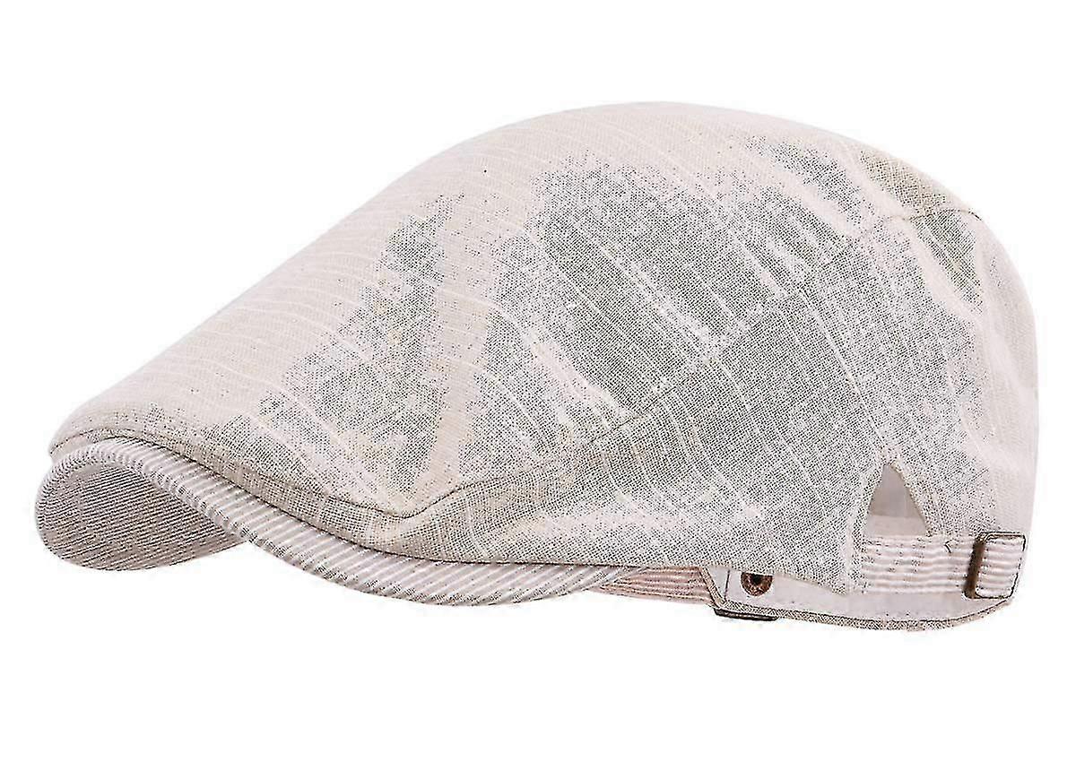 Beret Flat Cap - Lightweight Breathable Linen Fabric