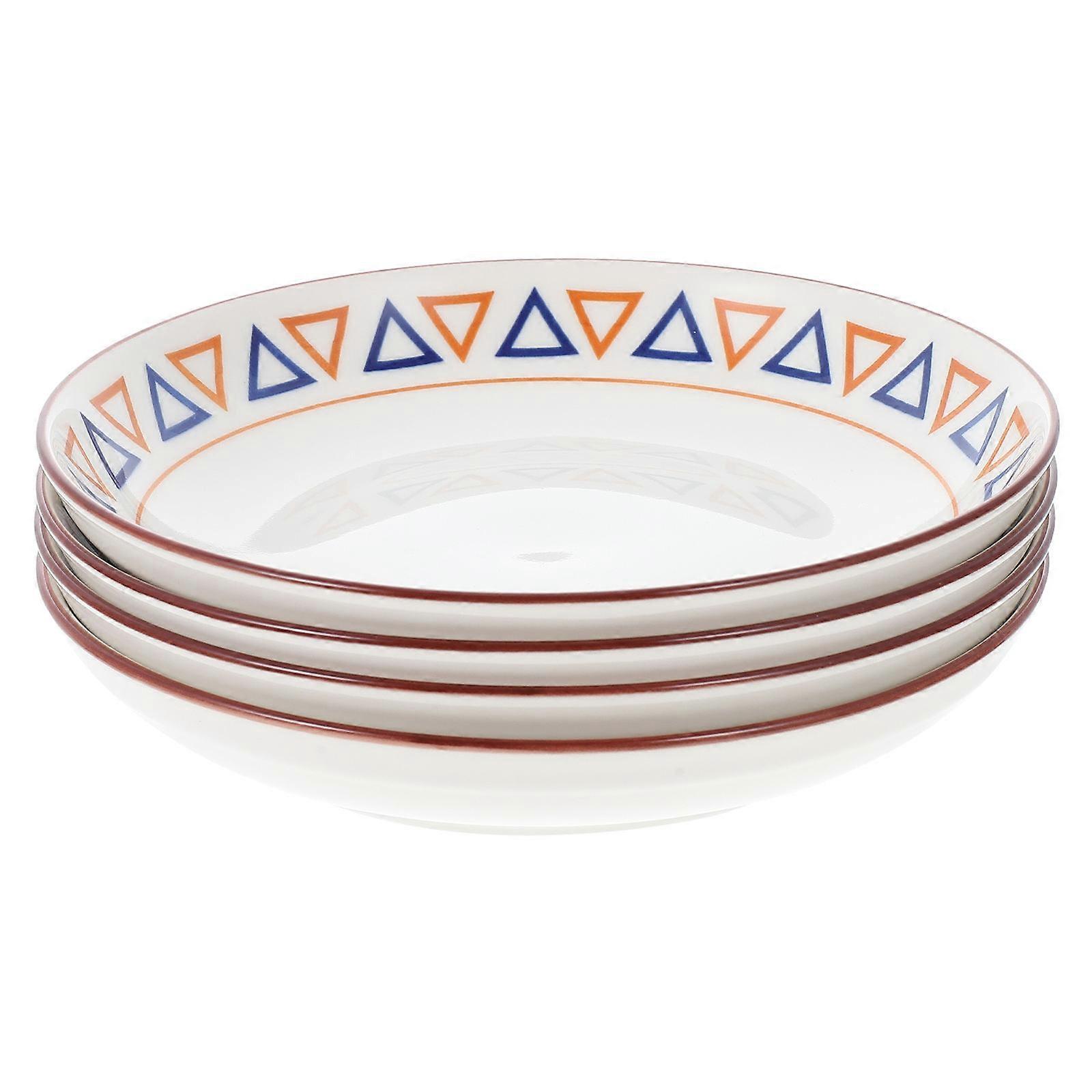 Ceramic Plate Japanese Style for Home Dessert Use 4Pcs Assorted