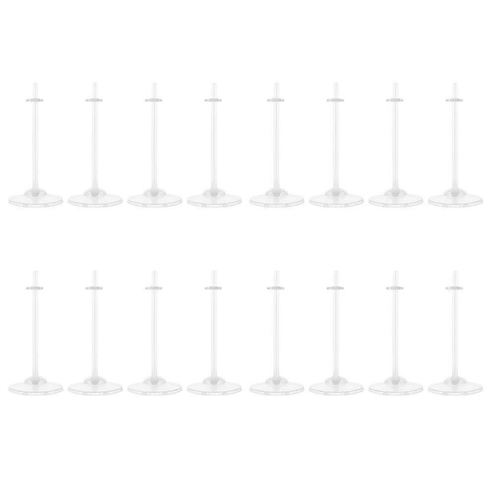 Doll Display Racks Plastic Doll Supports for Holding 16Pcs Transparent