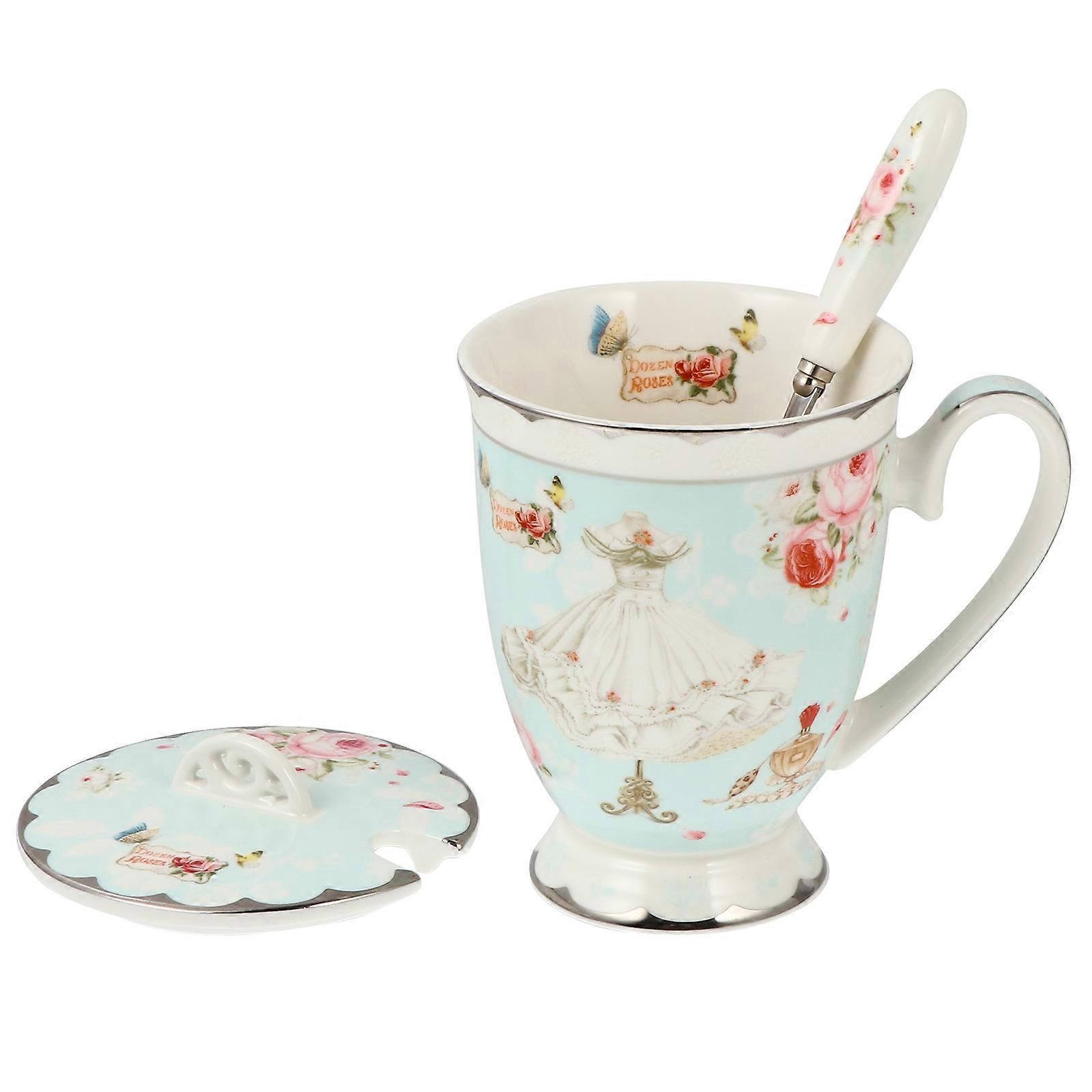 Goblet Shape Coffee Cup Set For Office Use 301-400ml Multi Colored Drink Holding 2 Sets