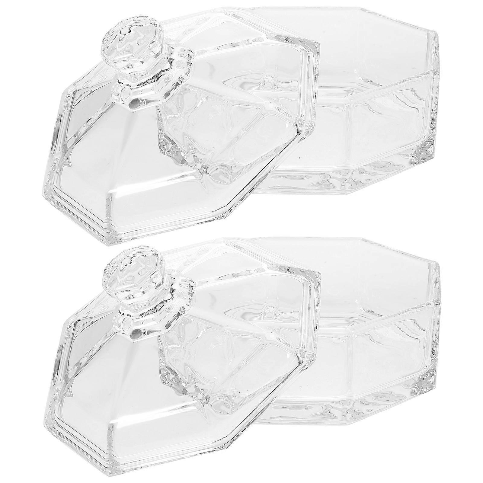 Transparent Candy Jar Glass Storage Jar for Storage Use 2Pcs Pack