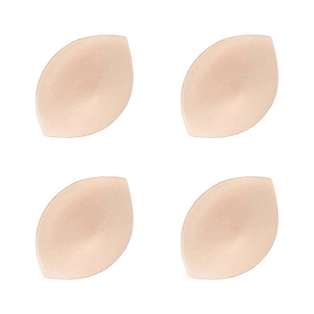 Comfortable Bra Sponge Pads Beige 8Pairs Inserts for Bra Use