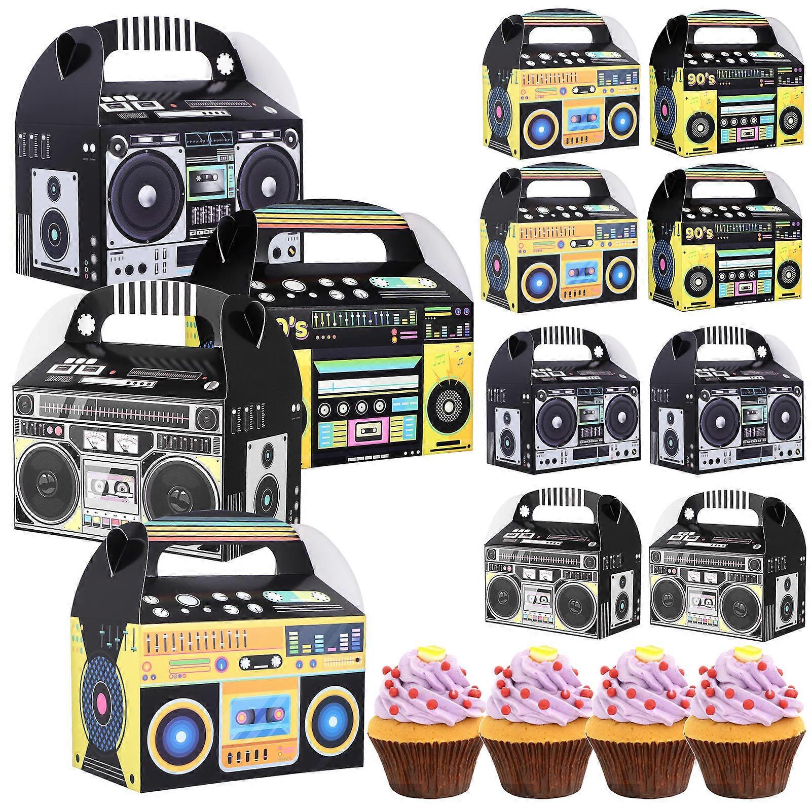 Assorted Favor Boxes 36 Pcs Paper Bakery Boxes Outdoor Events Storage Cupcake Packaging Retro Style
