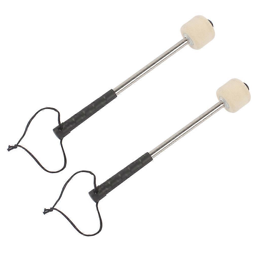 Bass Drum Mallets Percussion Instrument Accessory Practice Durable Stainless Steel Handle 2Pack