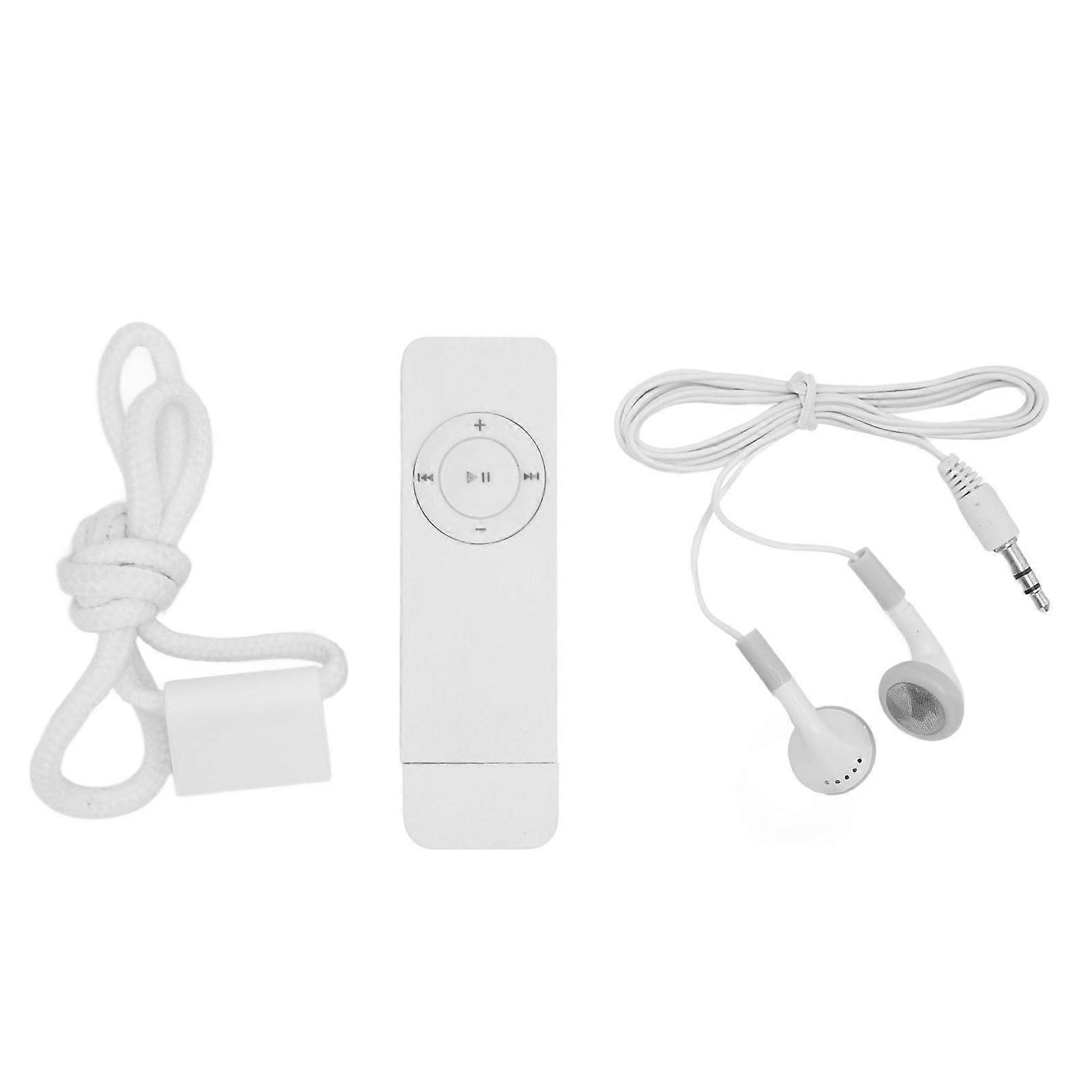 MP3 Player Lossless Sound Support Up to 64GB Mini Music Player for Students Running Travel White