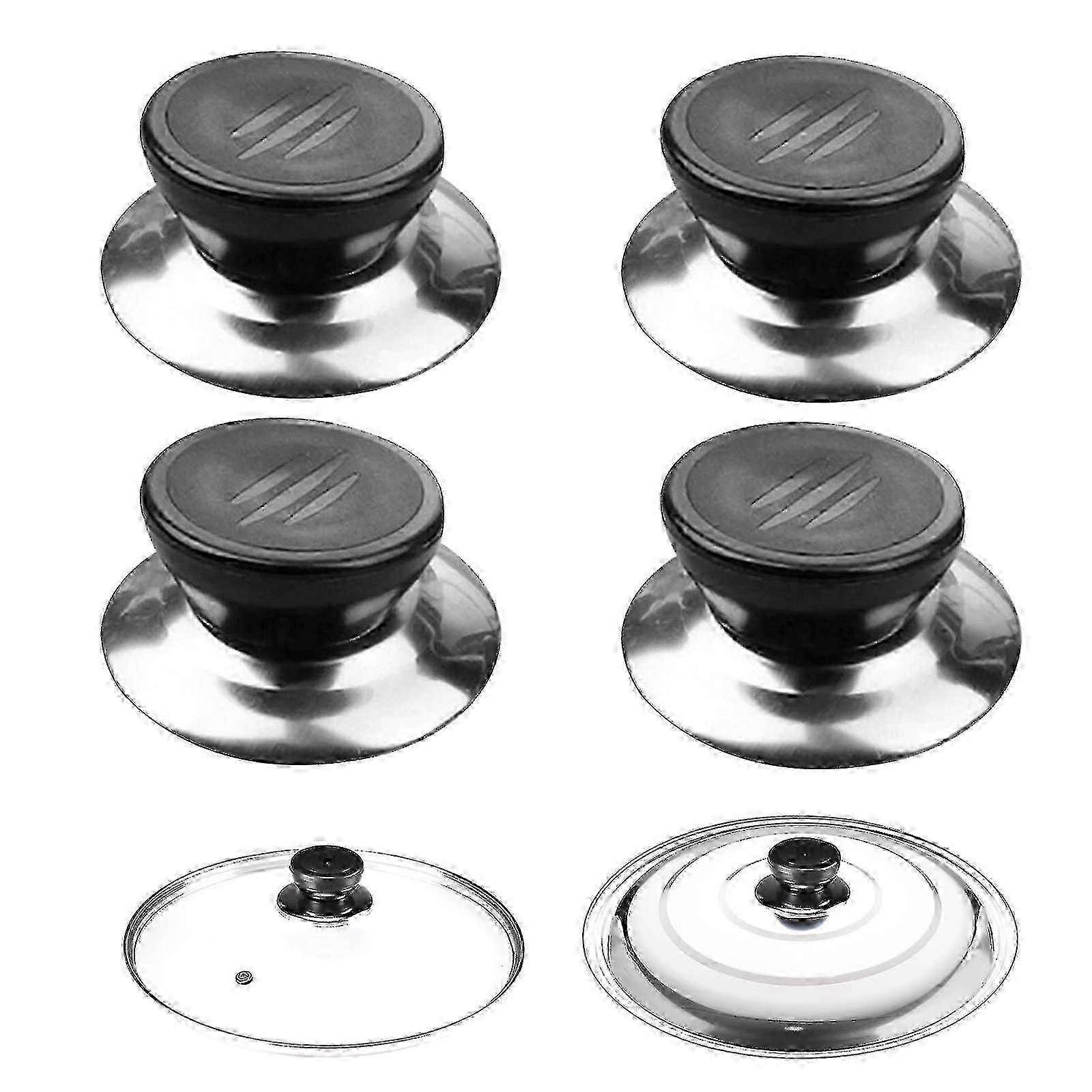 Lid Handle, 4 Pieces Universal Handle Replacement Handle Replacement Lid Knobs, Replacement Handle compatible Pot Lids. Suitable compatible Lids