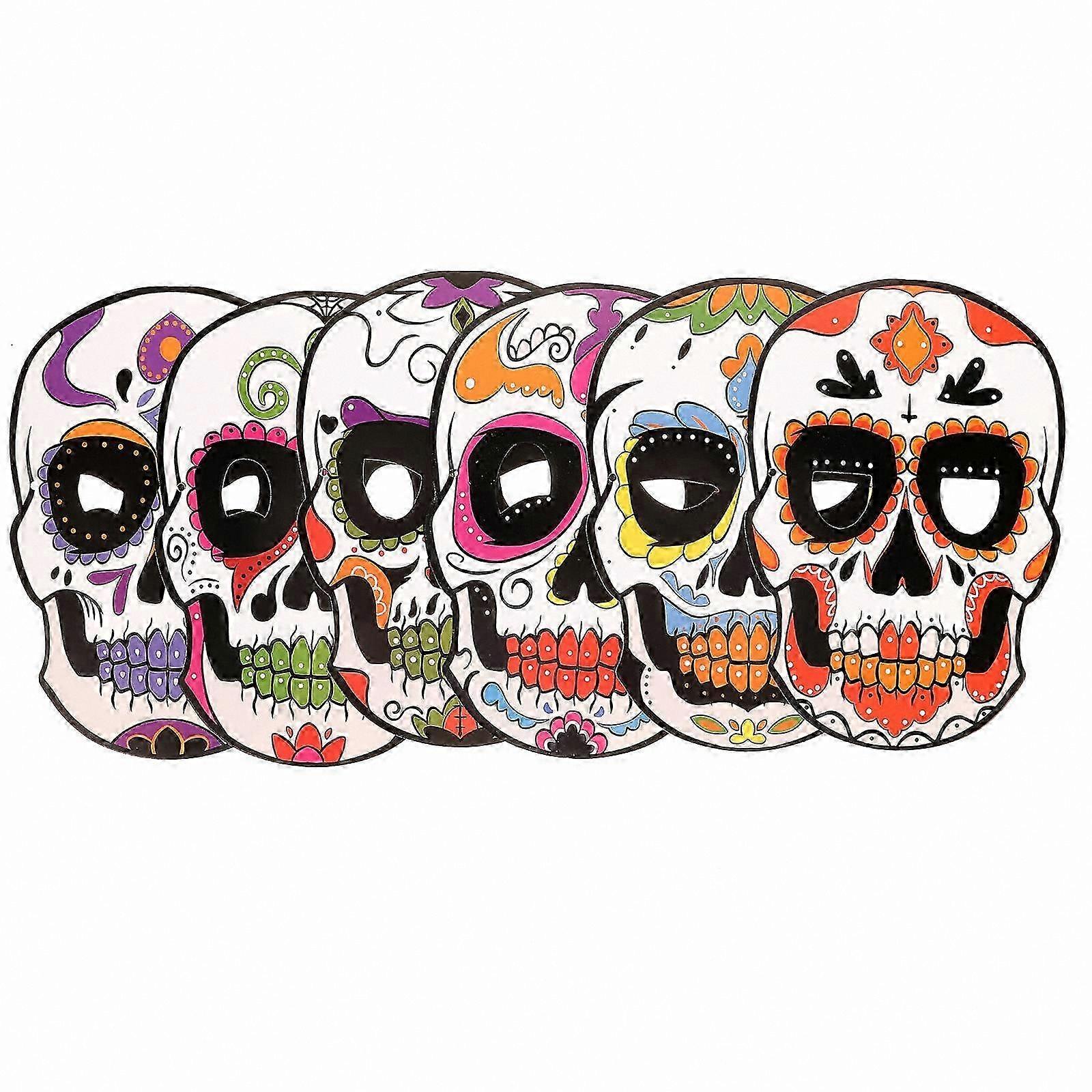 Skull Mask Set for Carnival and Cosplay Events - 6 Pieces Costume Props