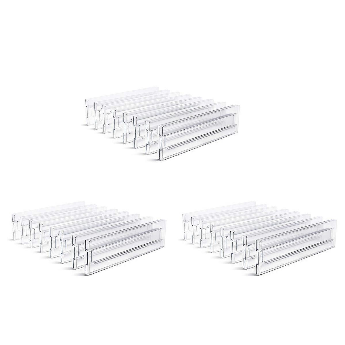 Drawer Dividers 8 Pack, Adjustable Drawer Organizer, Clear Plastic