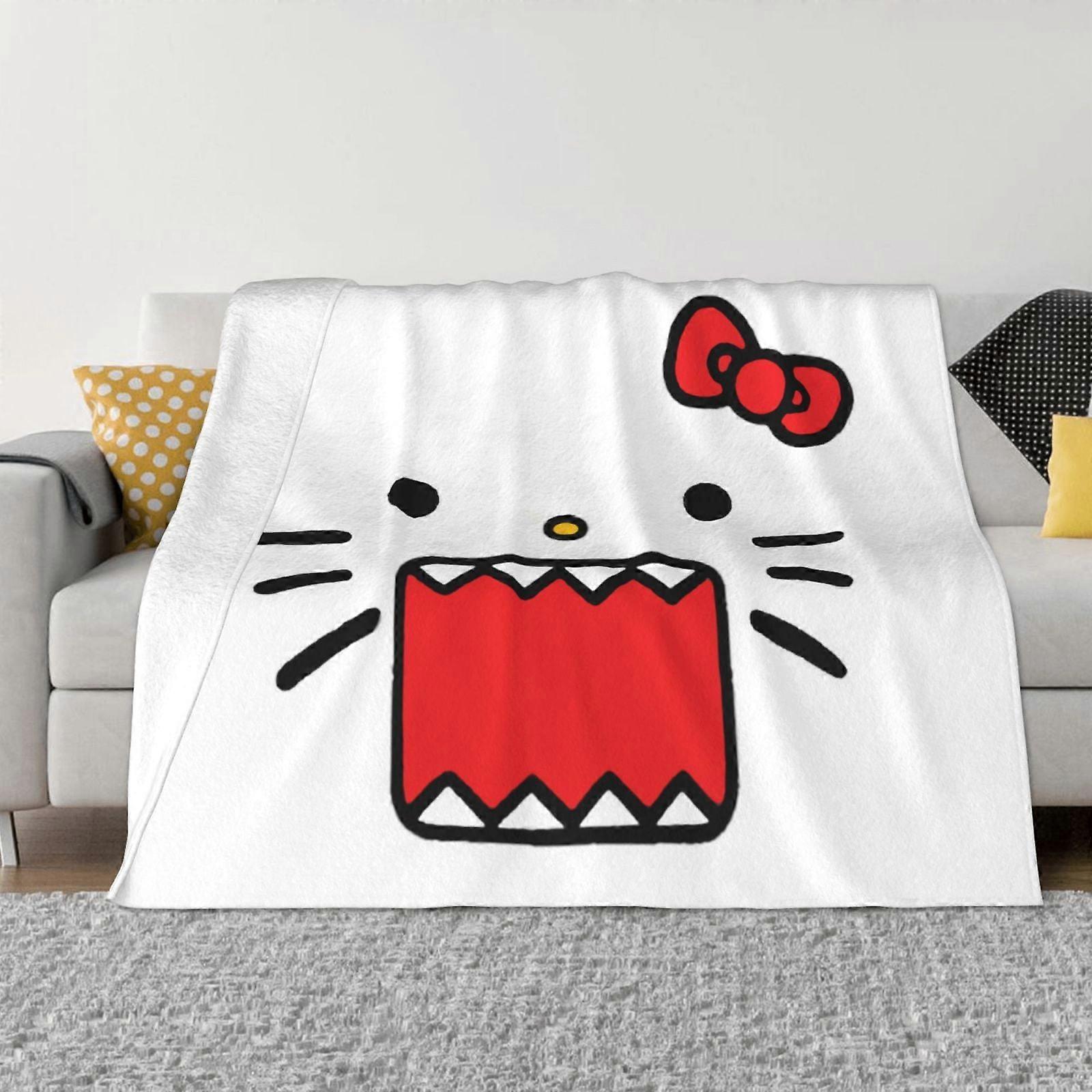 Hello Kitty Blanket Flannel Fleece Throw Blankets Super Soft Cozy Warm Plush Bedding For Sofa Living Room Bedroom-50"X40"