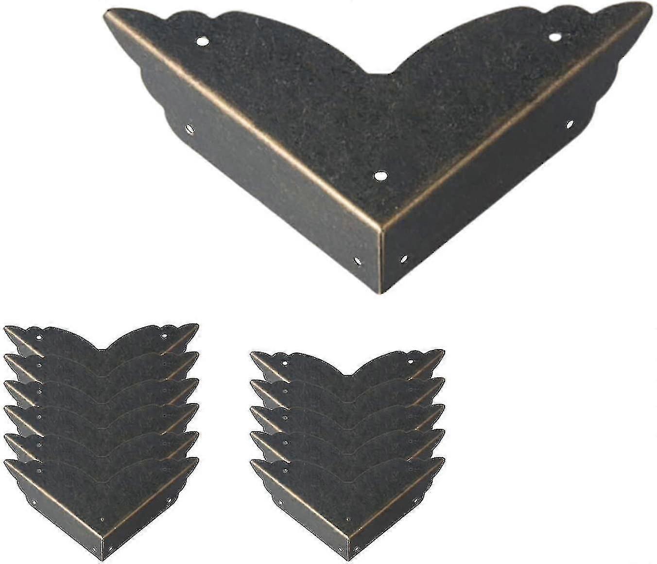 12pcs vintage γωνιακοί φρουροί - διακοσμητικός προστάτης άκρων επίπλων μετάλλων κιβωτίων στυλ αντίκες - καλύμματα άκρων γραφείων για το τραπέζι, στήθος κοσμημάτων, ξύλινη περίπτωση