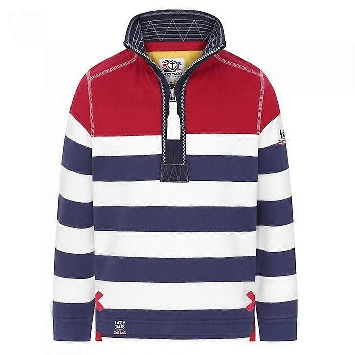 Lazy Jacks Boys Striped Quarter Zip Sweatshirt