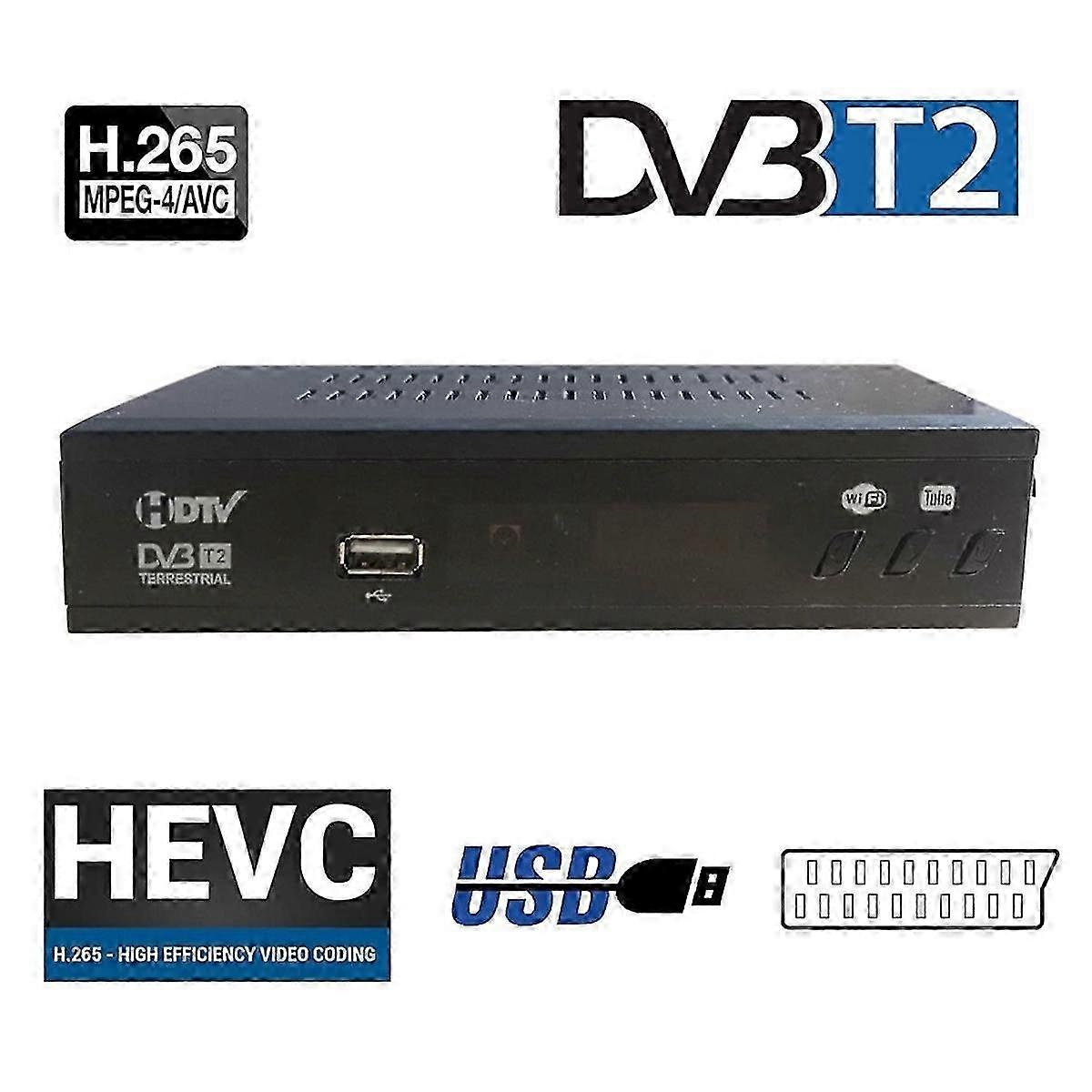 DVB T2 HEVC 265 Sintonizzatore TV Digitale DVB-T2 265 1080P HD Decoder USB Ricevitore TV Terrestre EPG Impostato su