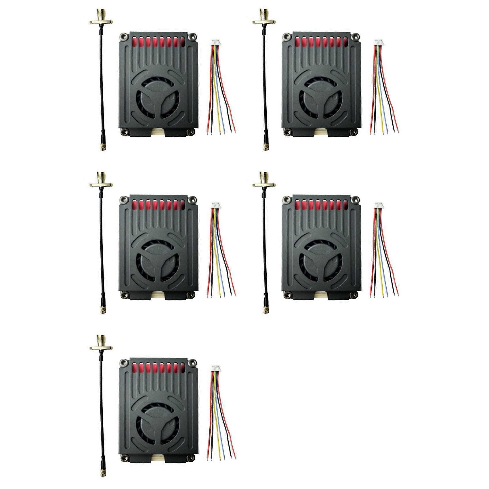 5X 5.8G 4.9G 5W FPV VTX 64CH FPV Audio Video Transmitter DC7V-36V PAL/NTSC for FPV Long Range RC Drone