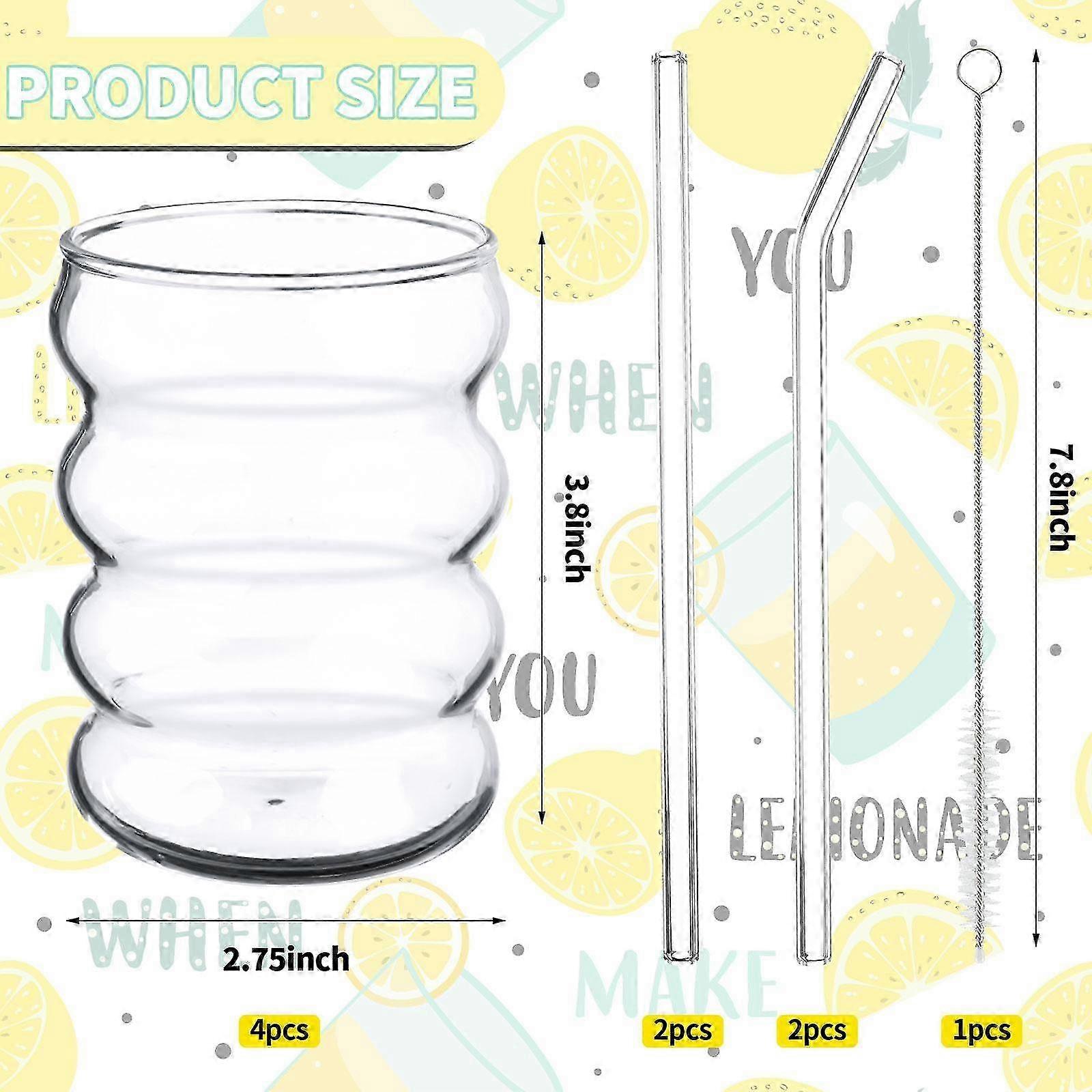 4 Pack Creative Beer S Cups Shaped Vintage Clear Drinking 25-26