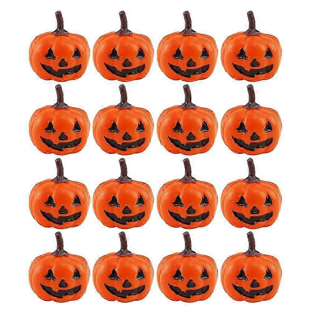 16pcs Artificial Pumpkins Plastic Pumpkins Simulation Small Pumpkins for Halloween