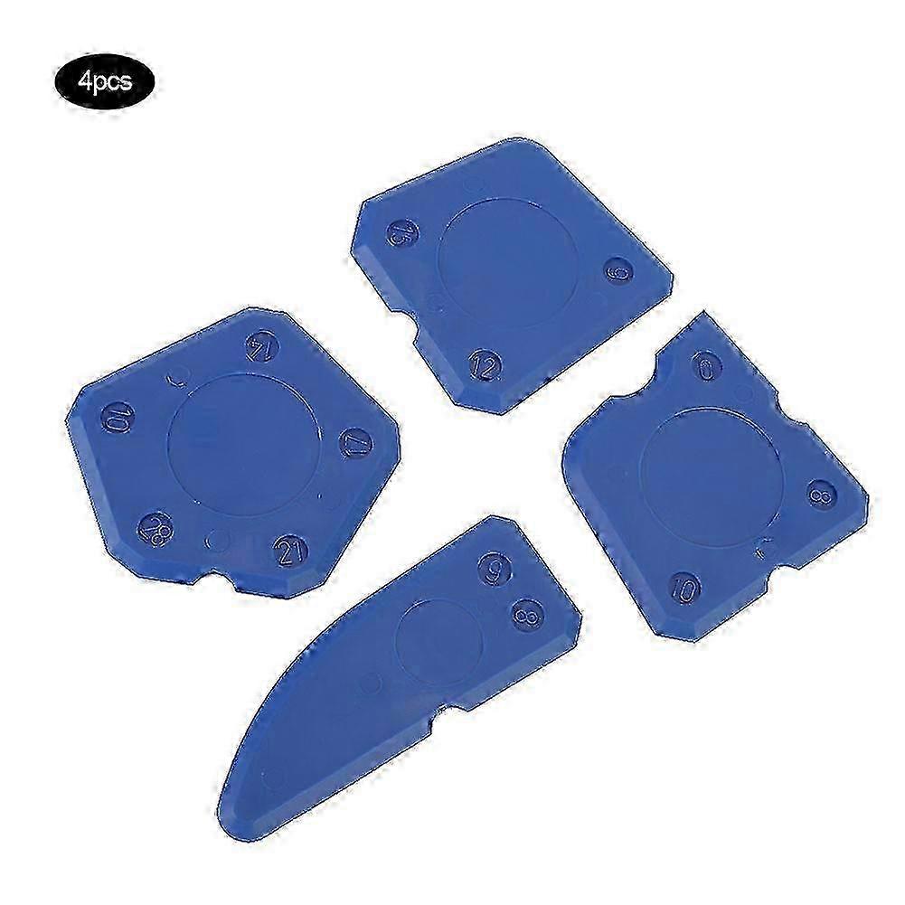 4 Pcs Silicone Grass Scraper Angle Sealant Grout Remover Home Caulking Tool Kit,Blue
