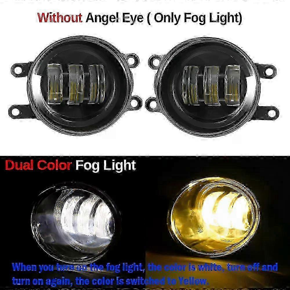 Applies to2 X 30W 6000LM Angel Eye Fog Light DRL Assembly For Toyota Camry 2018-2021 Car Front LED Fog Daytime Running Lamp H11 Assembly 25-