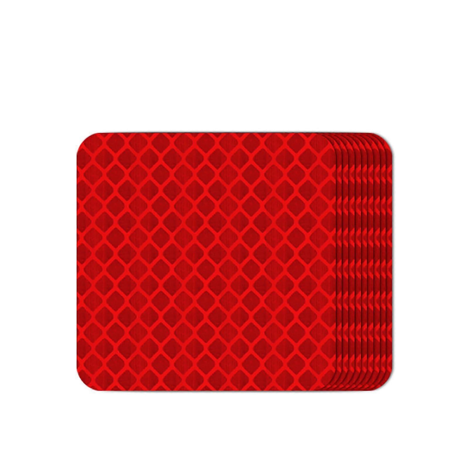 Car Reflective Stickers 10Piece Colorful AntiCollision Warning Decals Compatible With C2Red