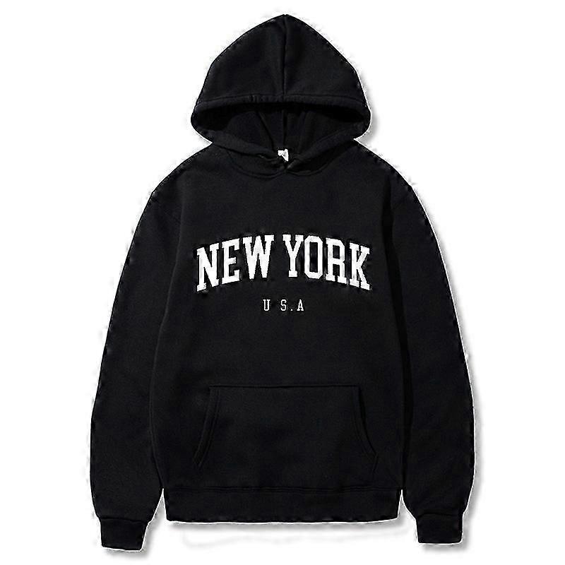 Mäns och kvinnors New York Hoodies Mode Brev Tryck Lösa Casual Toppar Huva Sportkläder