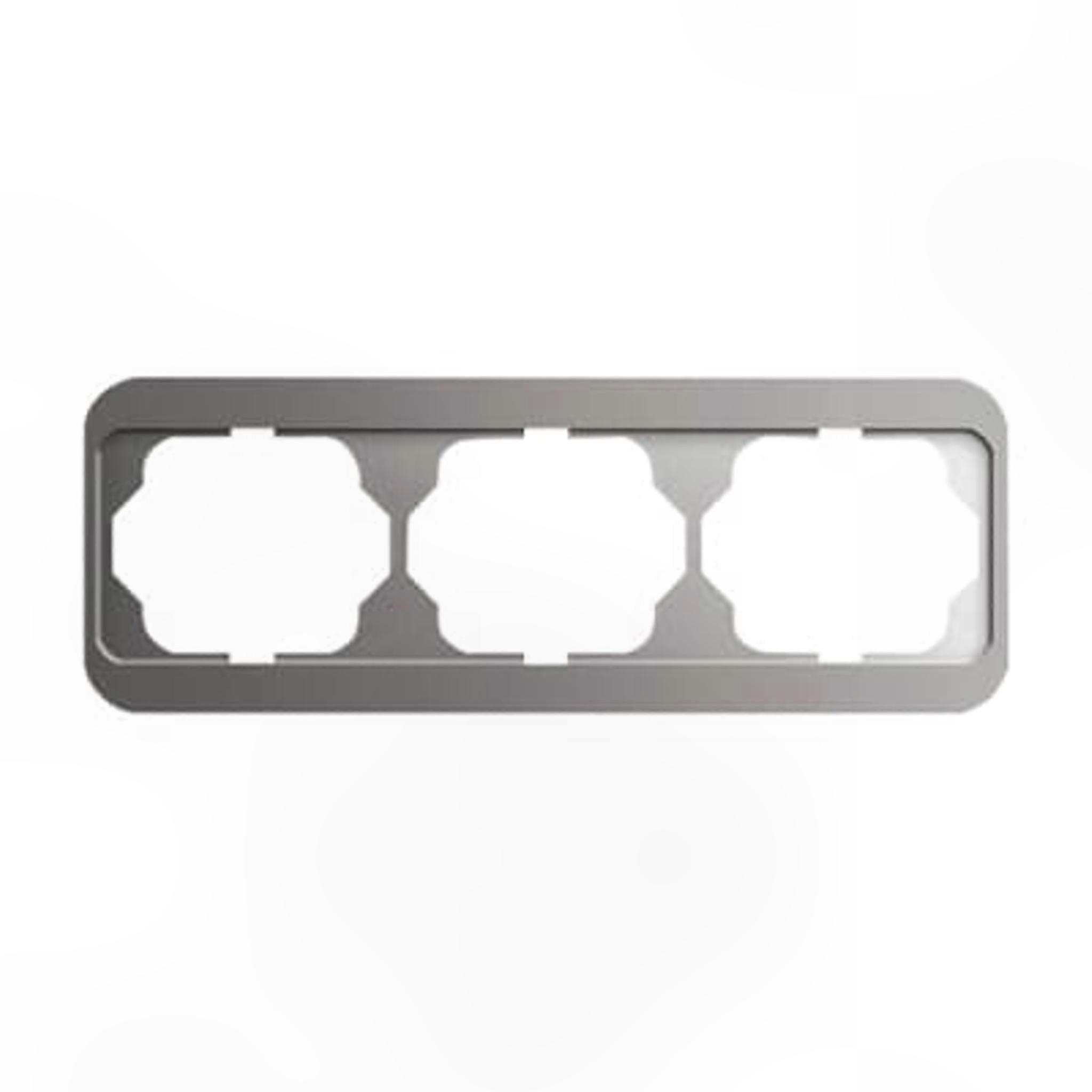 3-Gang Switch Cover Frame for Busch-Jaeger 1723-20 in Platinum